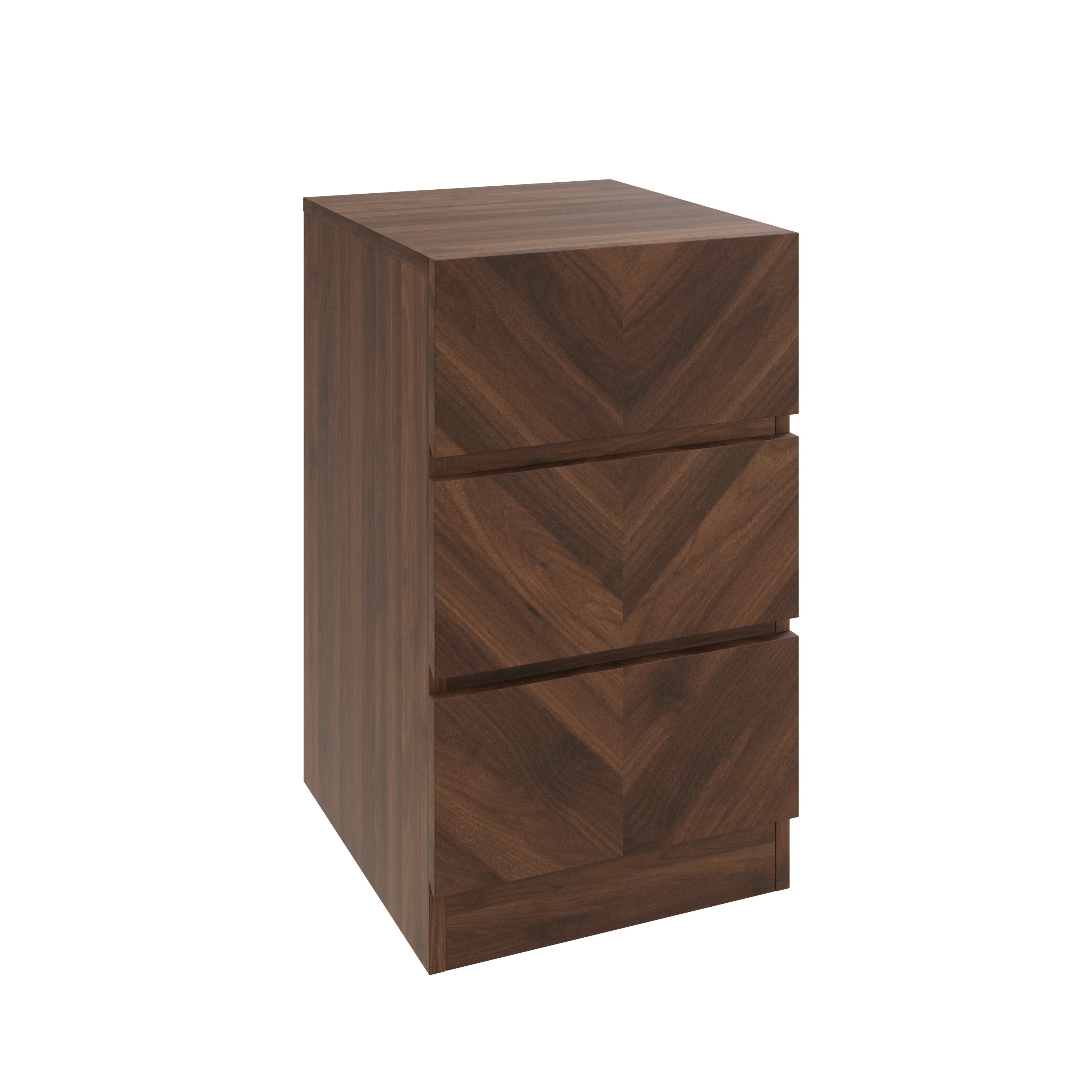 Catania 3 Drawer Bedside Table Royal Walnut - Twin Pack – GFW, view 5