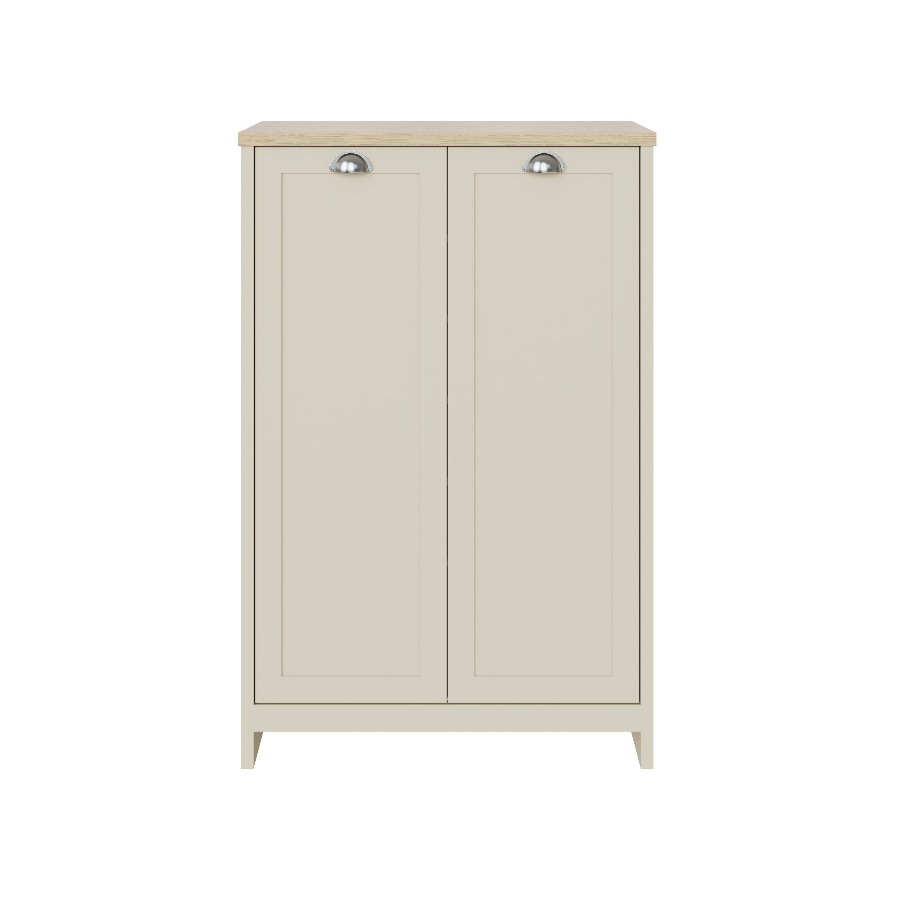 Lancaster 2 Door Shoe Cabinet Cream – GFW, view 5