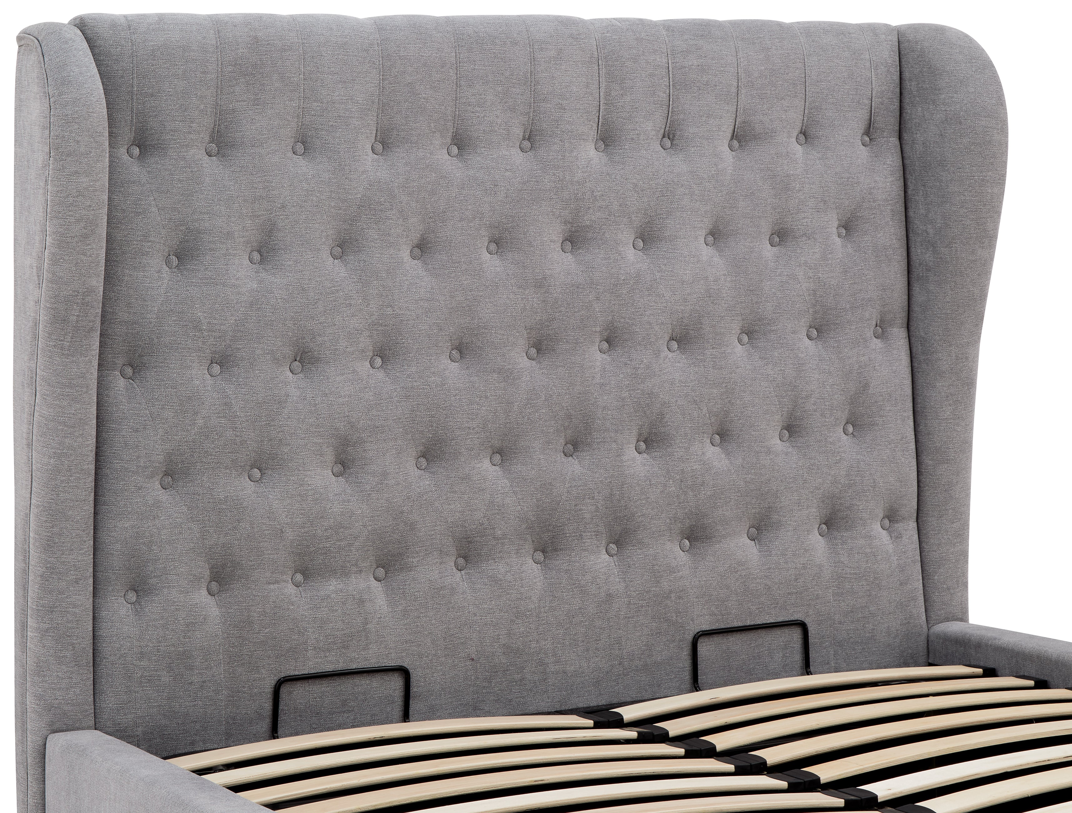 Dakota Ottoman Bed With Solid Base Platinum – GFW, view 22