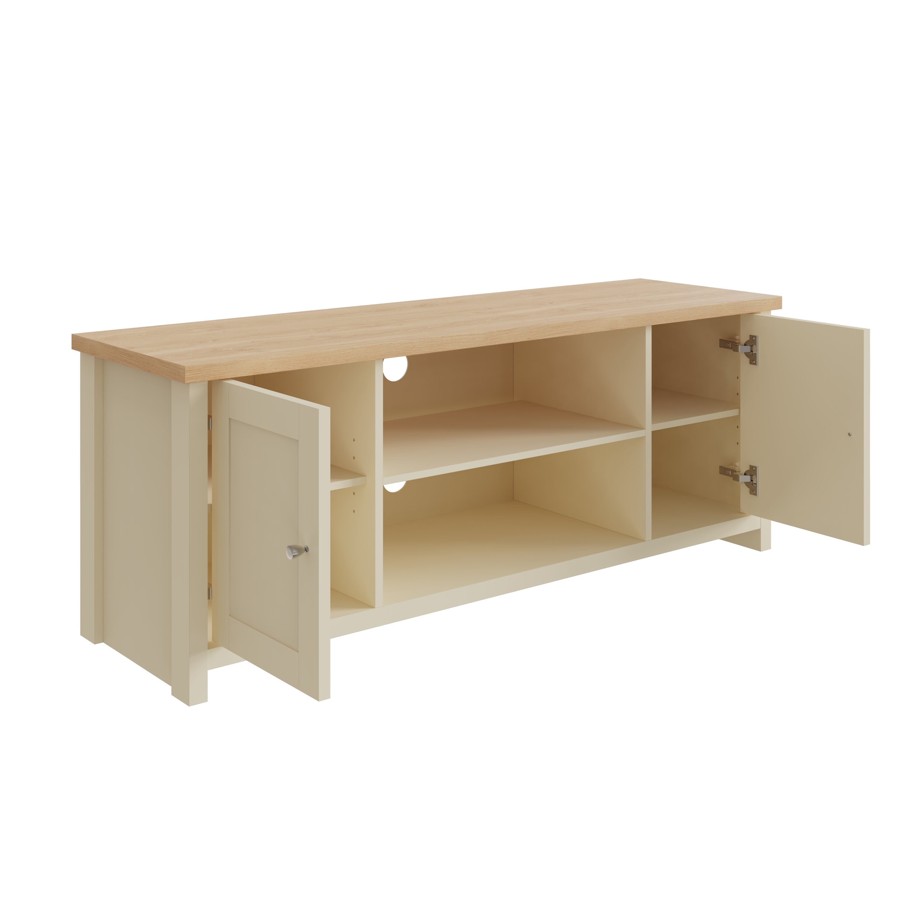 Lancaster Large TV Cabinet Cream – GFW, view 4