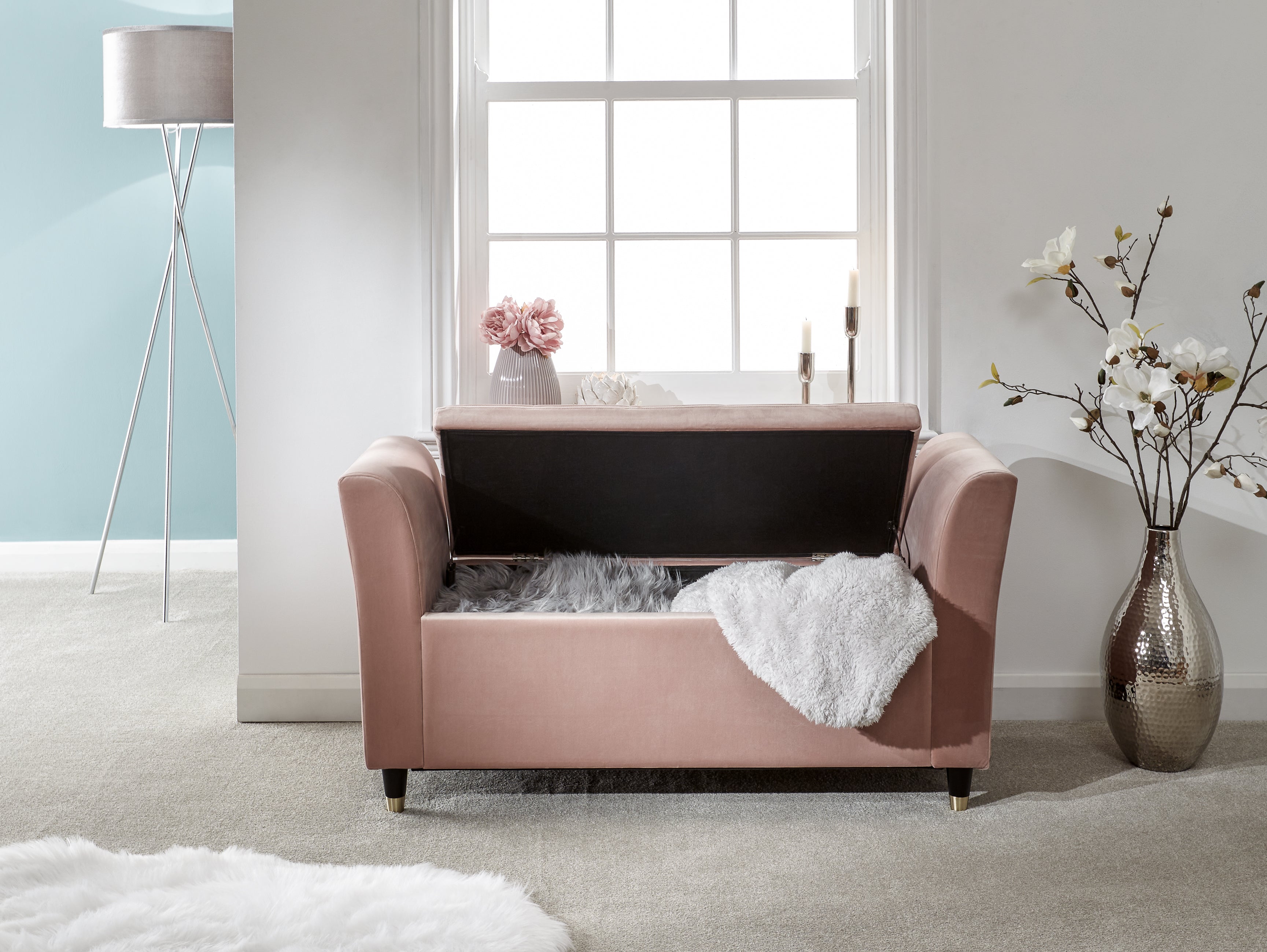 Genoa Window Seat Blush Pink Fabric – GFW, view 3