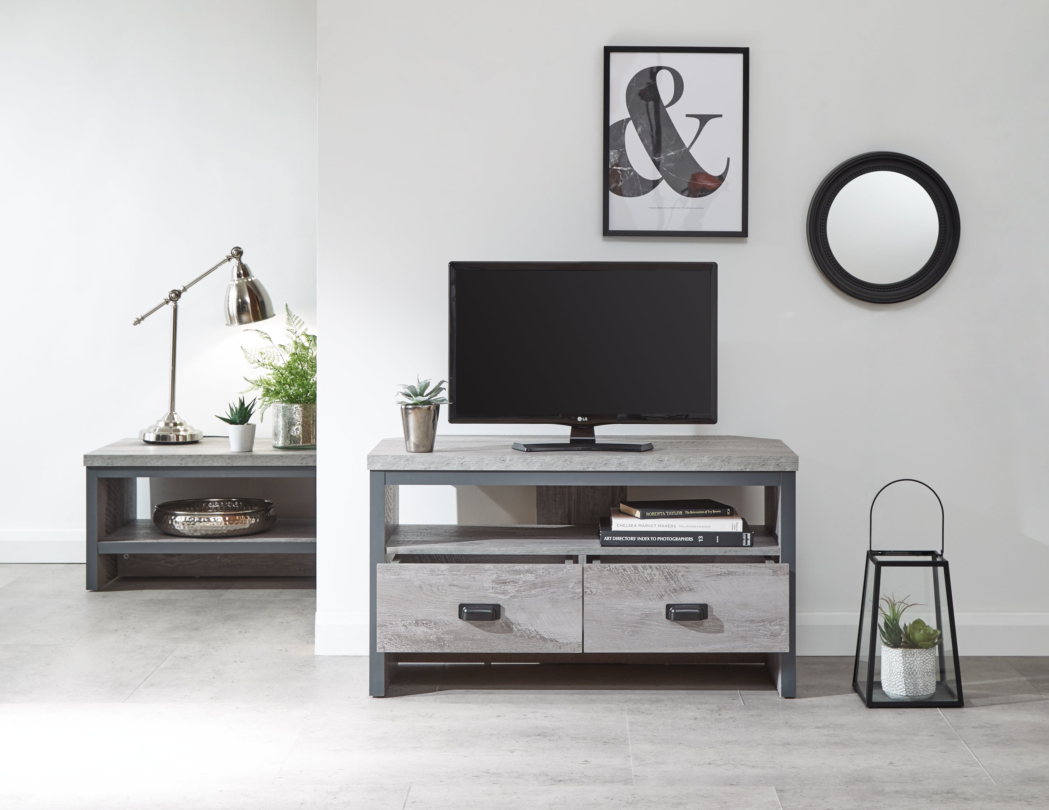 Boston Corner Tv Unit Grey – GFW, view 3