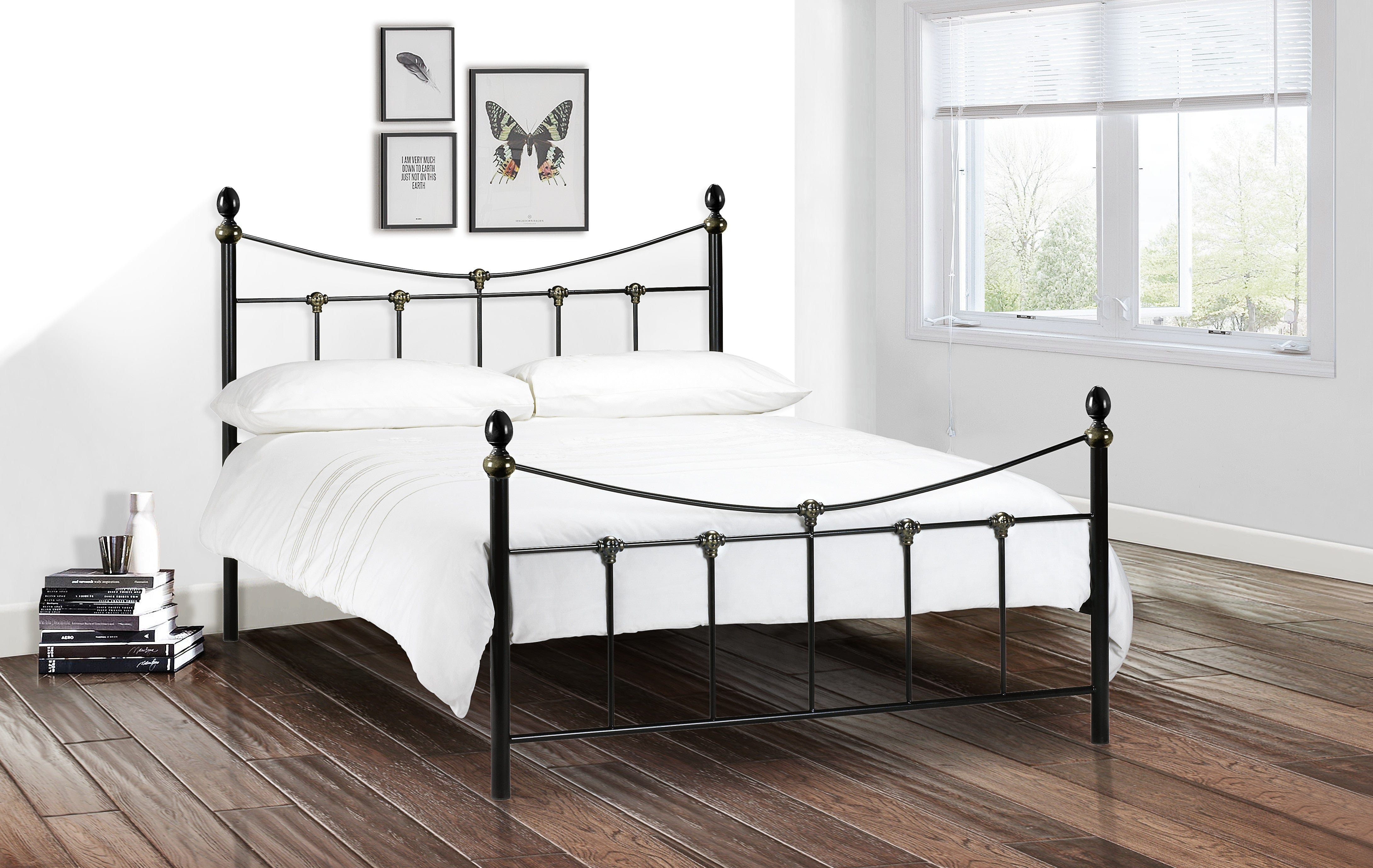 Julian Bowen Metal Bed Rebecca Bed Black/Gold Metal Bed - Black/Gold Bed Kings