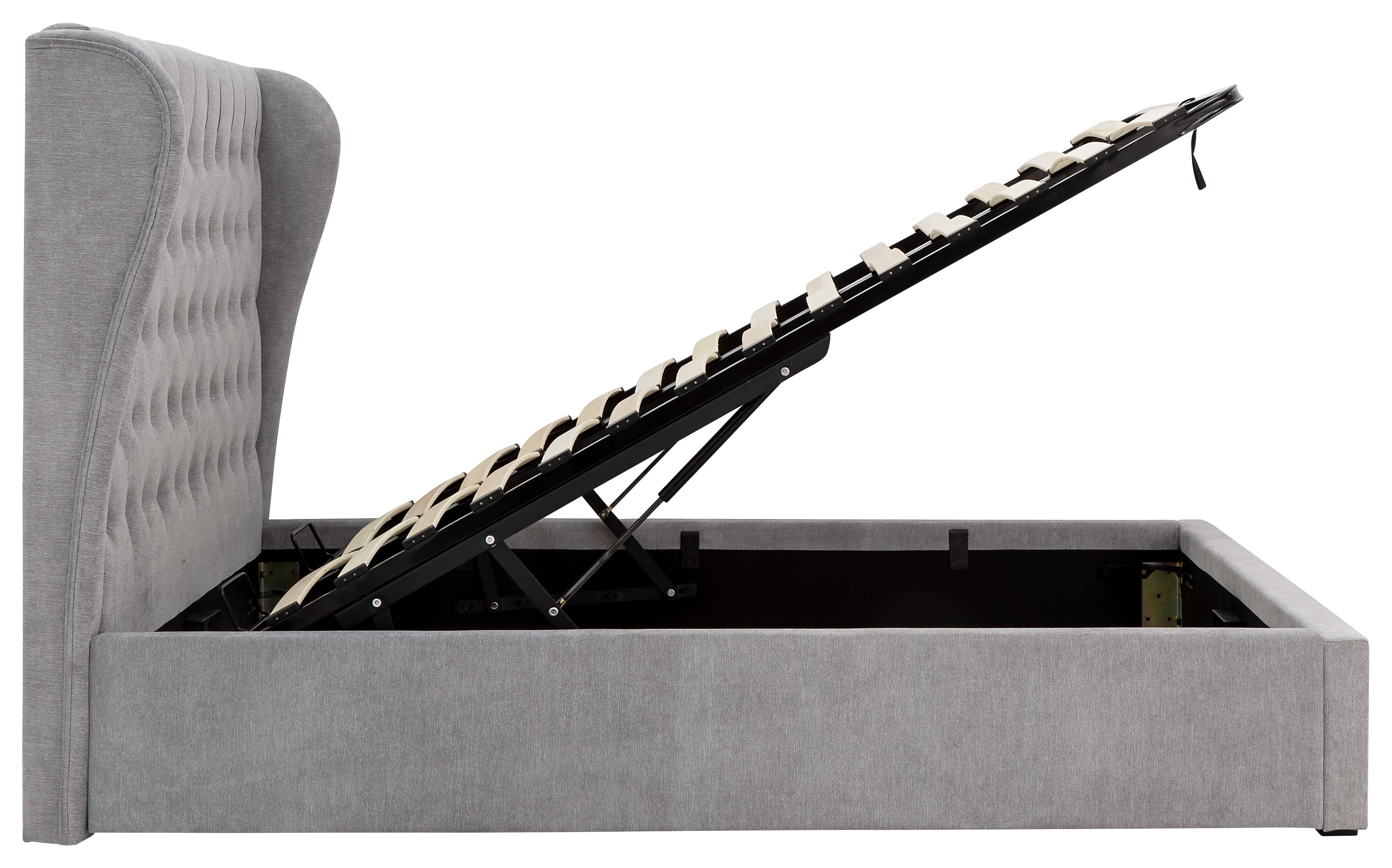Dakota Ottoman Bed With Solid Base Platinum – GFW, view 21