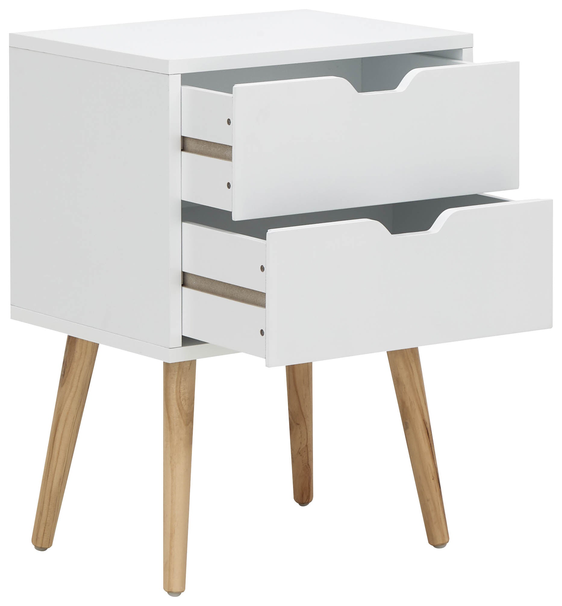 Nyborg Single 2 Drawer Bedside – White