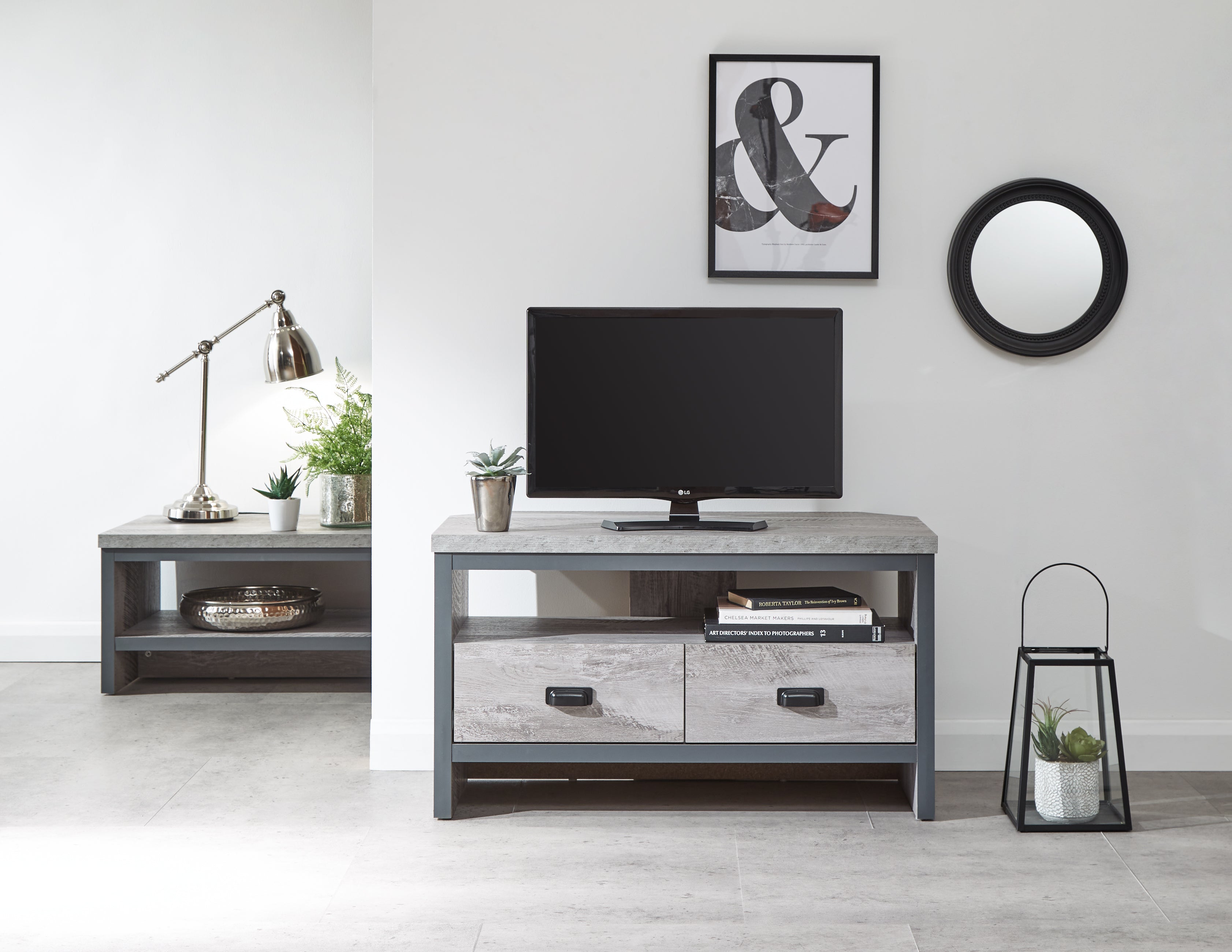Boston Corner Tv Unit Grey – GFW, view 2