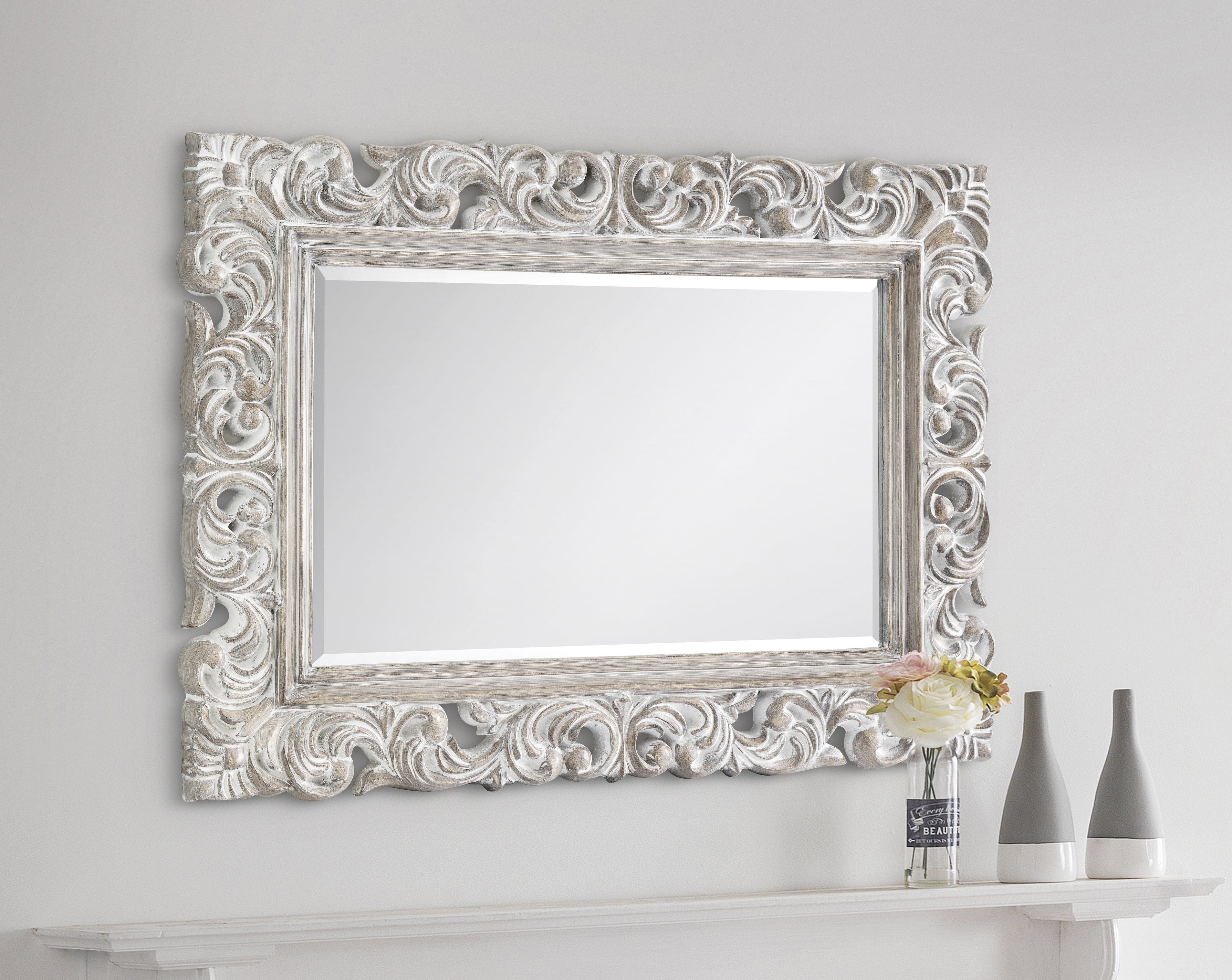 Baroque Distressed Wall Mirror – Julian Bowen, view 2
