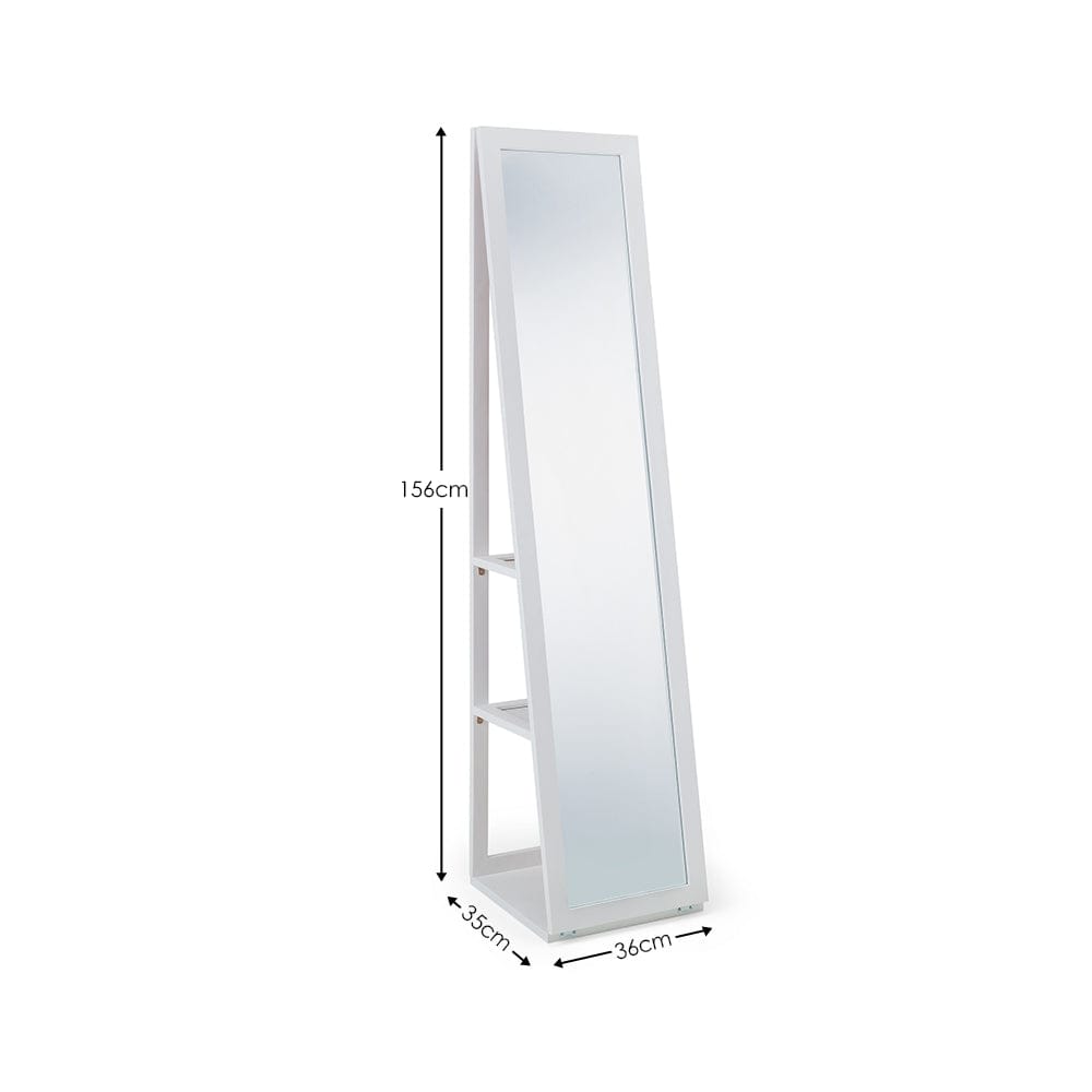 Fresco White Storage Mirror – Julian Bowen, view 4
