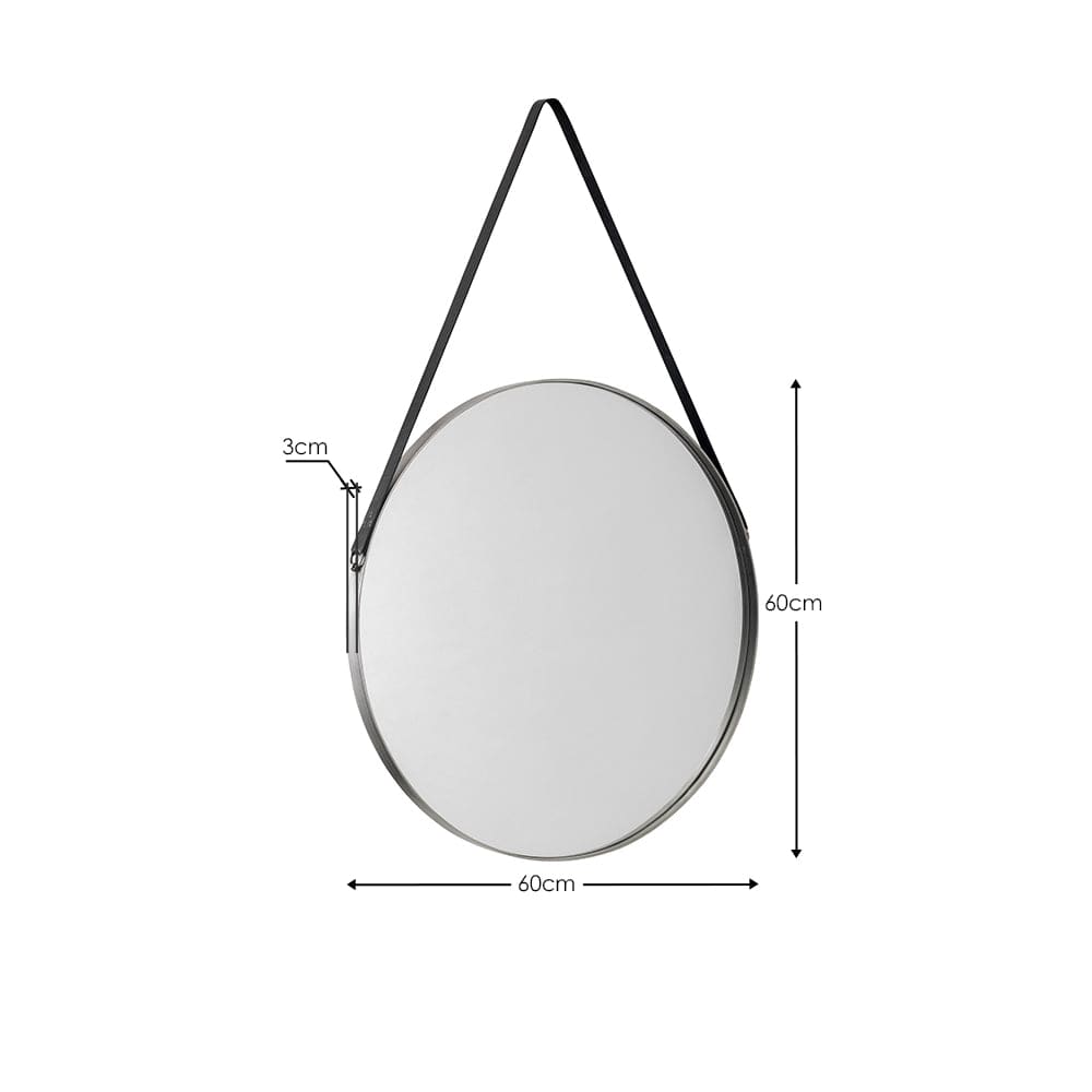 Opera Round Pewter Mirror – Julian Bowen, view 4