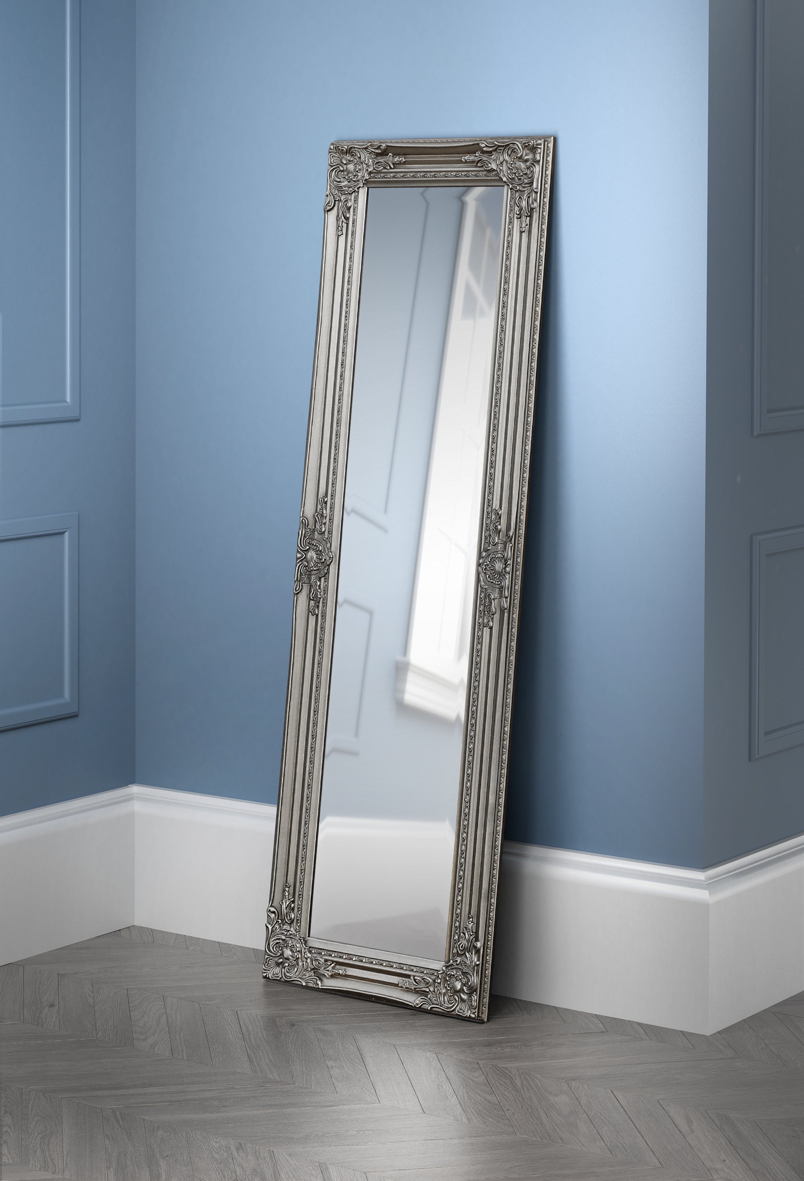Palais Pewter Dress Mirror – Julian Bowen, view 2