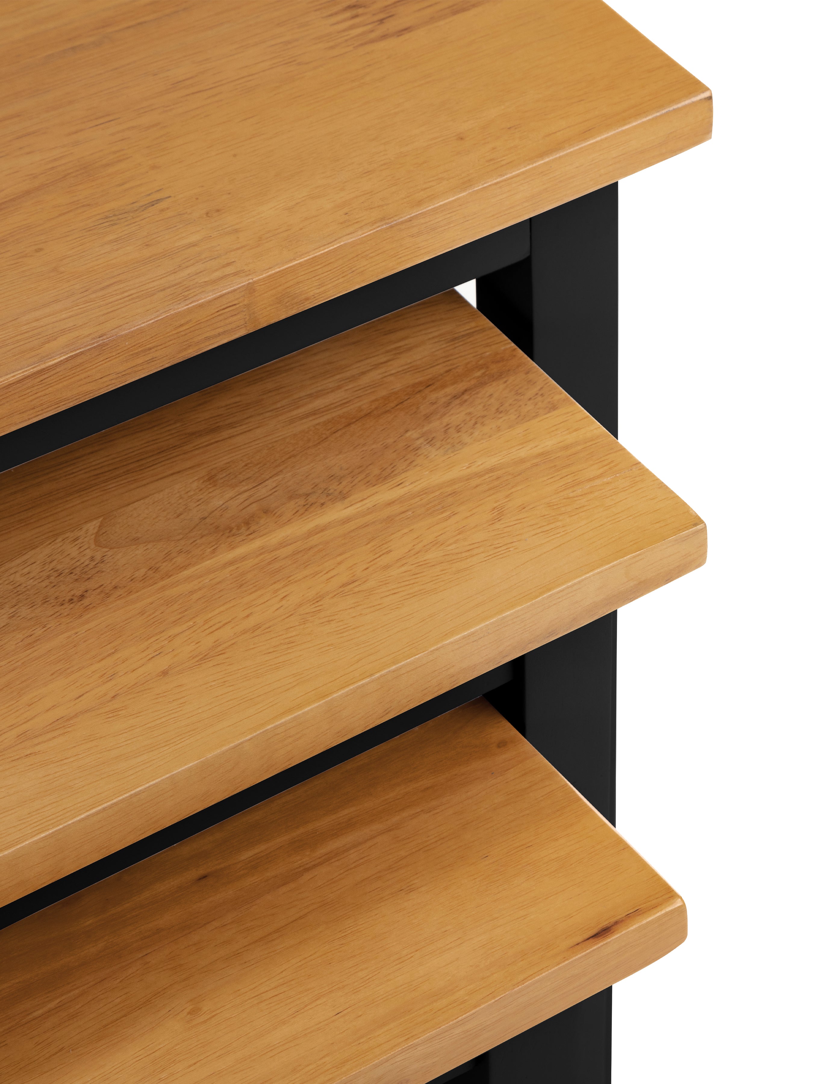 Cleo 2 Tone Black and Oak Nest of Tables – Julian Bowen, view 5