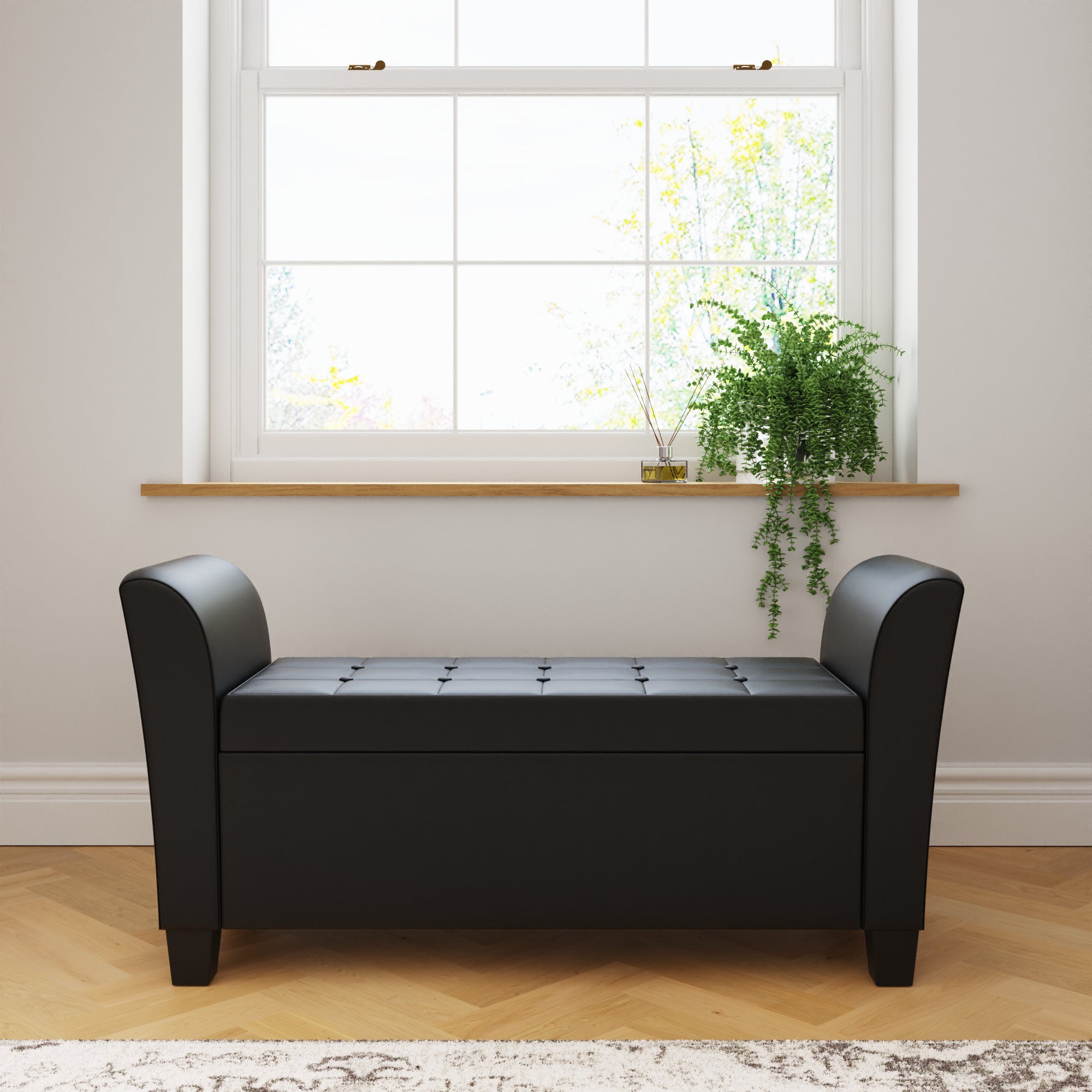 Verona Window Seat Black Pu – GFW, view 5