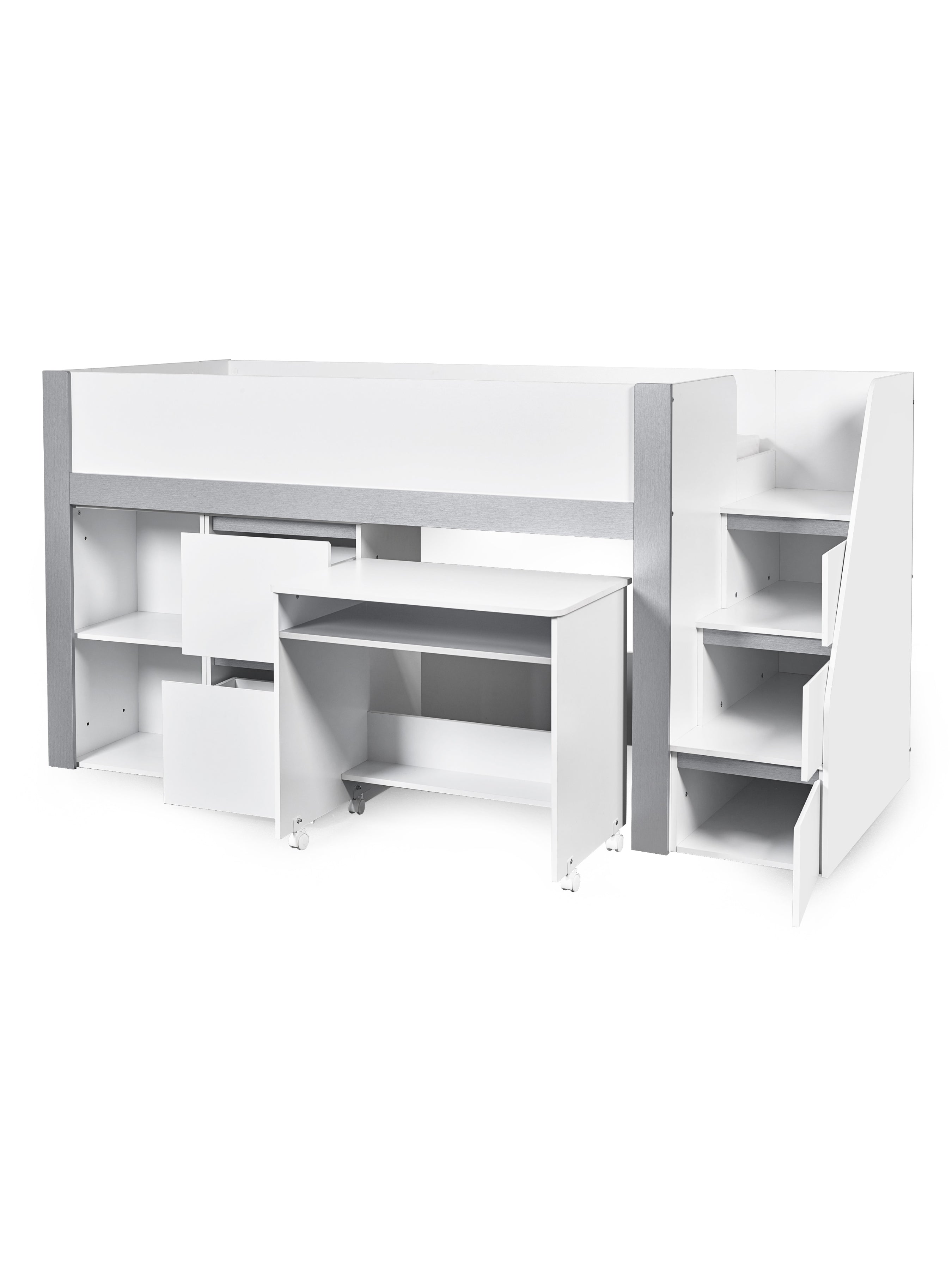 Gaia Midsleeper Bed - White and Silver – Julian Bowen, view 5