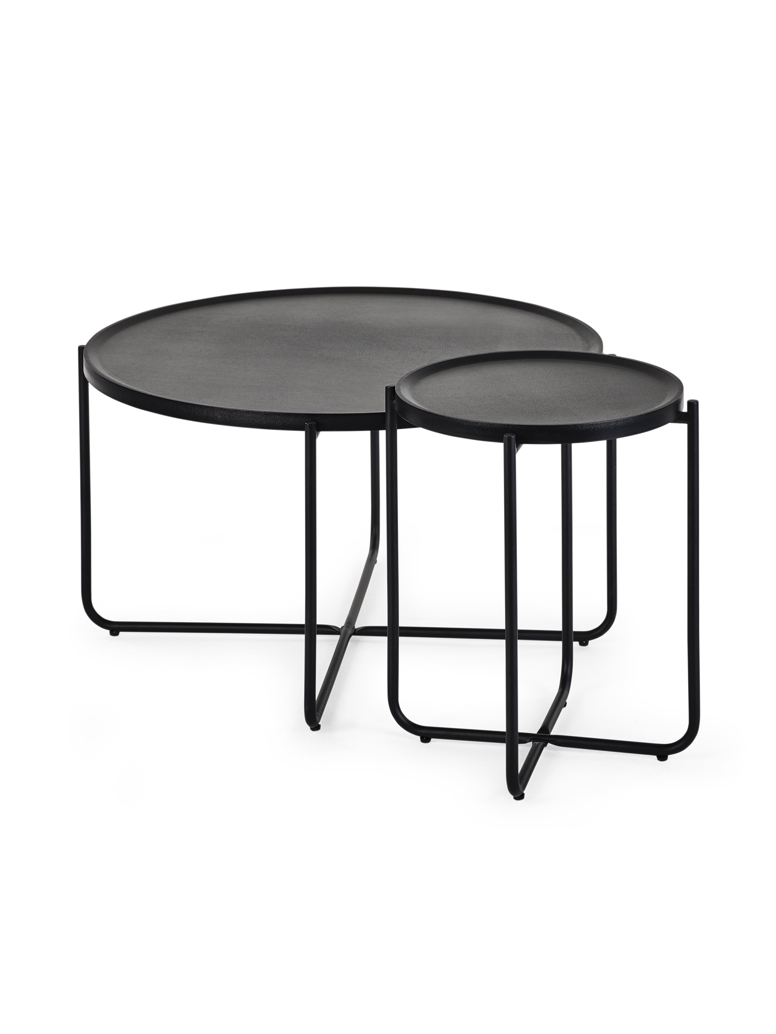 Sagrada Round Black Coffee and Lamp Table Set – Julian Bowen