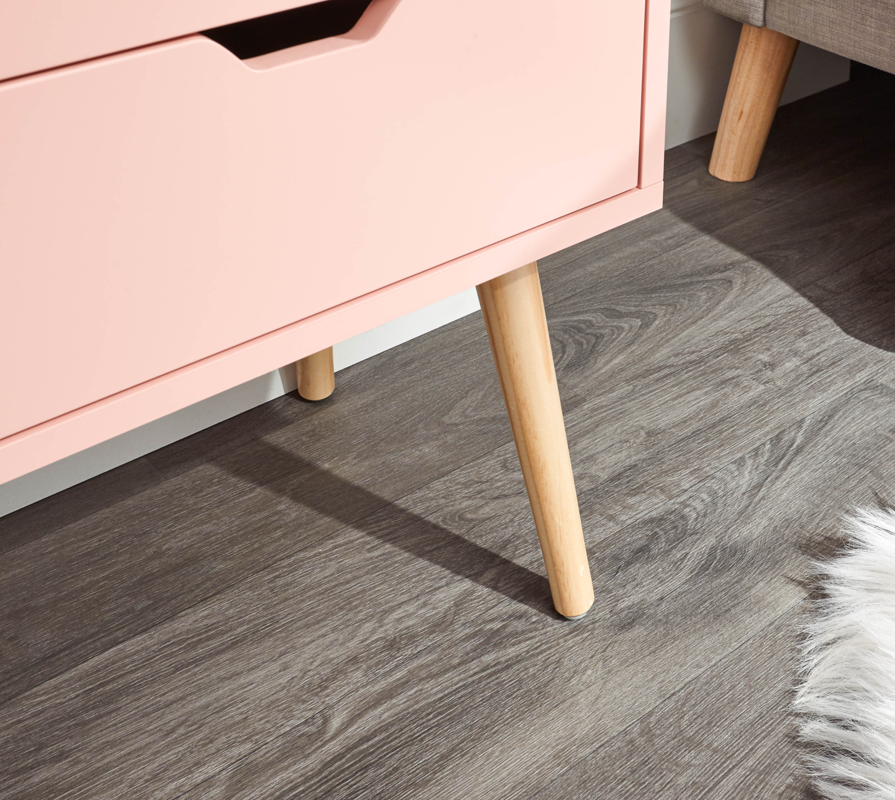 Nyborg Single 2 Drawer Bedside – Coral Pink