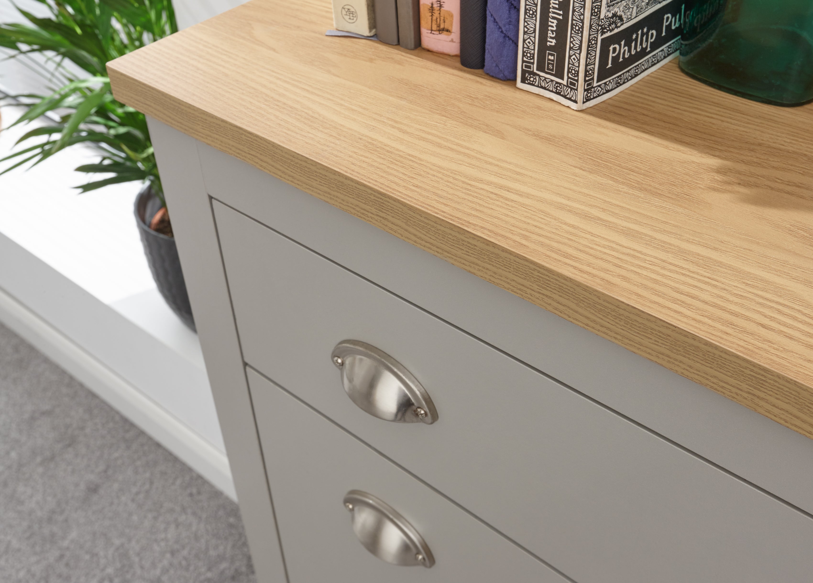 Lancaster 2Dr 1Drw Shoe Cabinet Grey – GFW, view 7