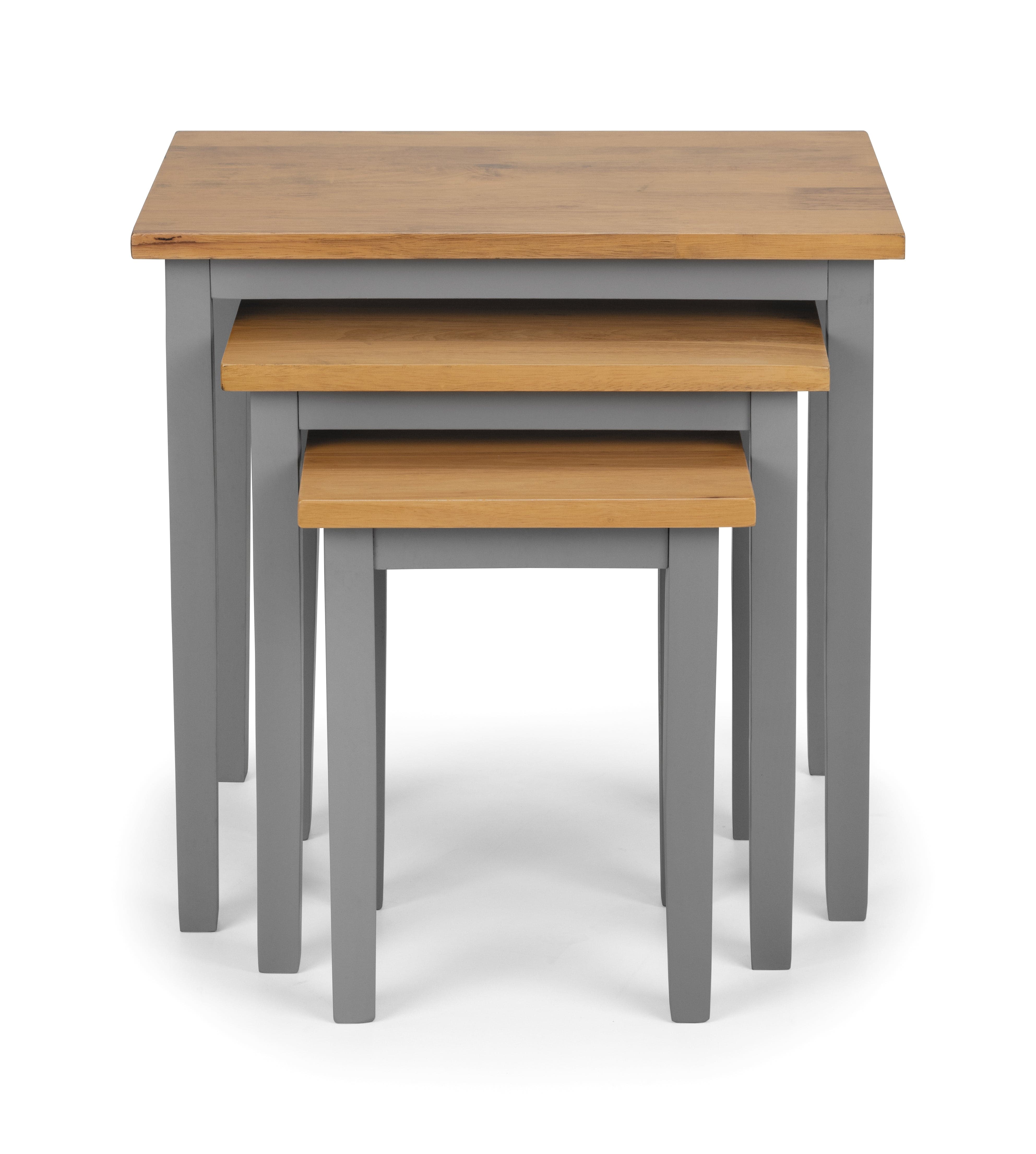 Cleo Nest Of Tables 2 Tone Grey & Oak – Julian Bowen, view 3