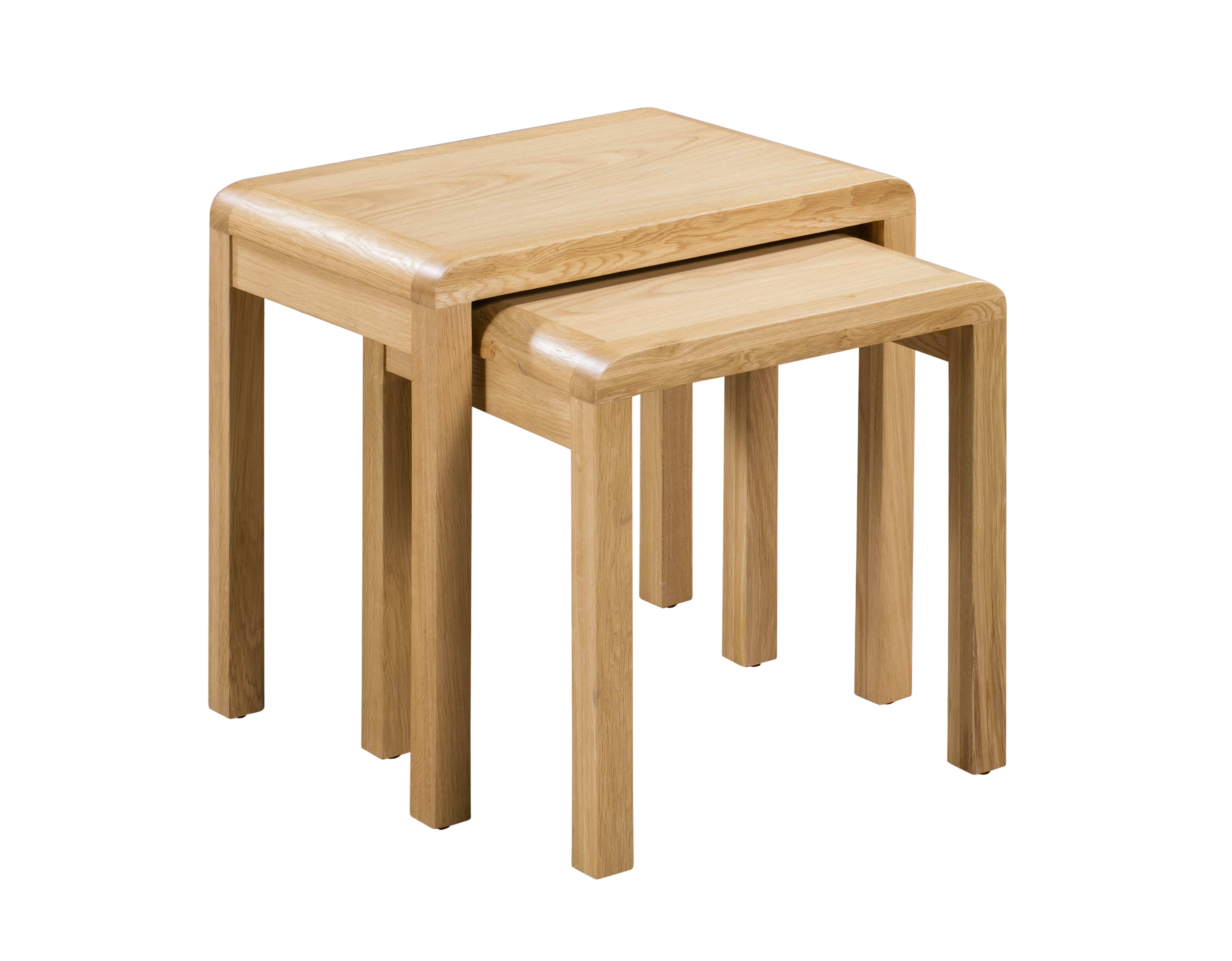 Curve Oak Nest Of 2 Tables – Julian Bowen