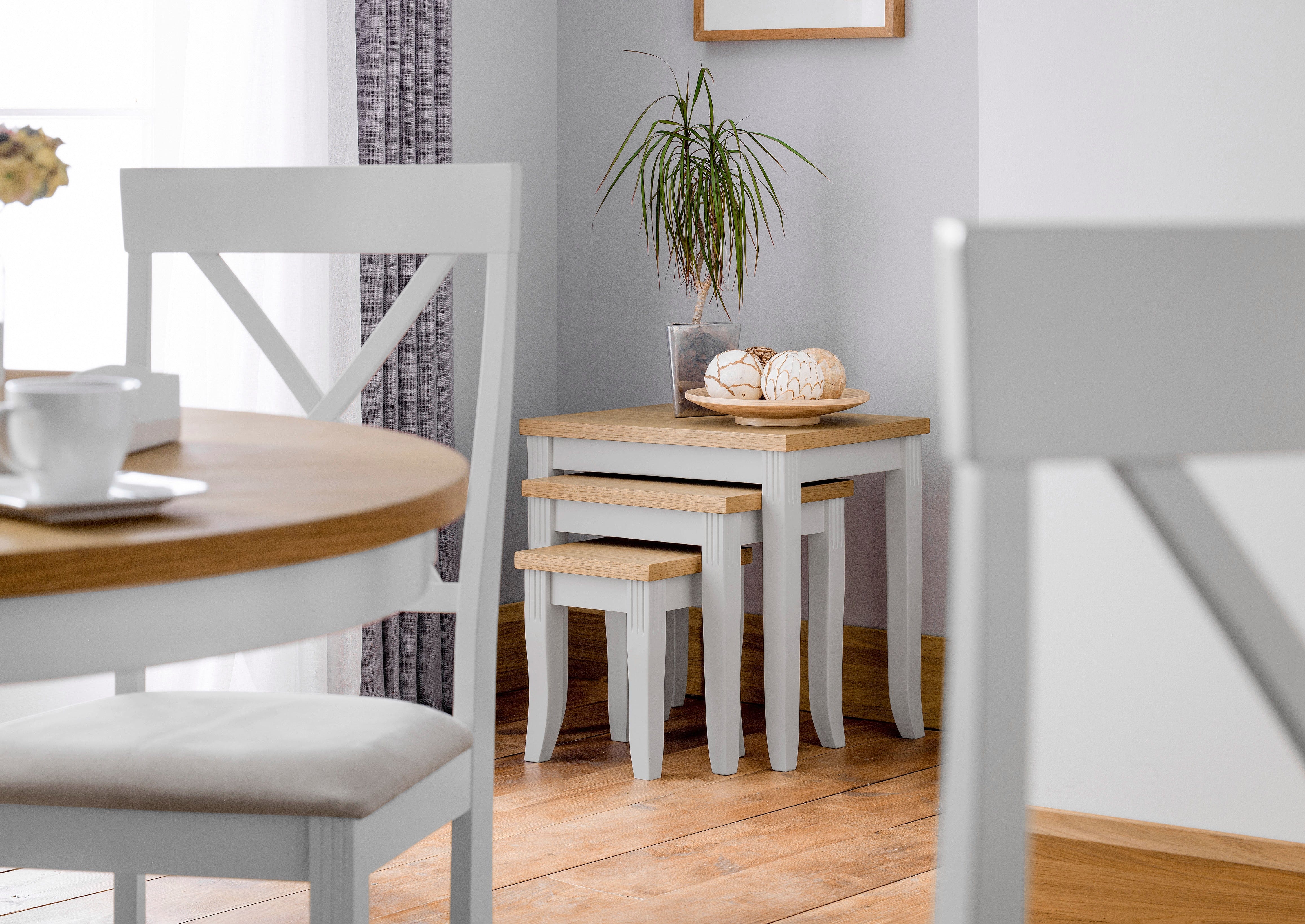 Davenport Oak/Elephant Grey Nest Of Tables – Julian Bowen, view 2
