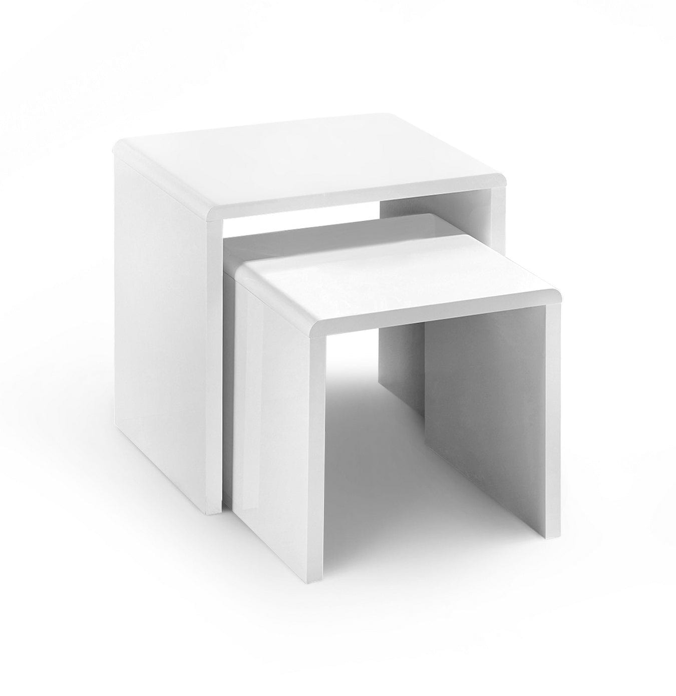 Manhattan High Gloss White Nest Of 2 Tables – Julian Bowen