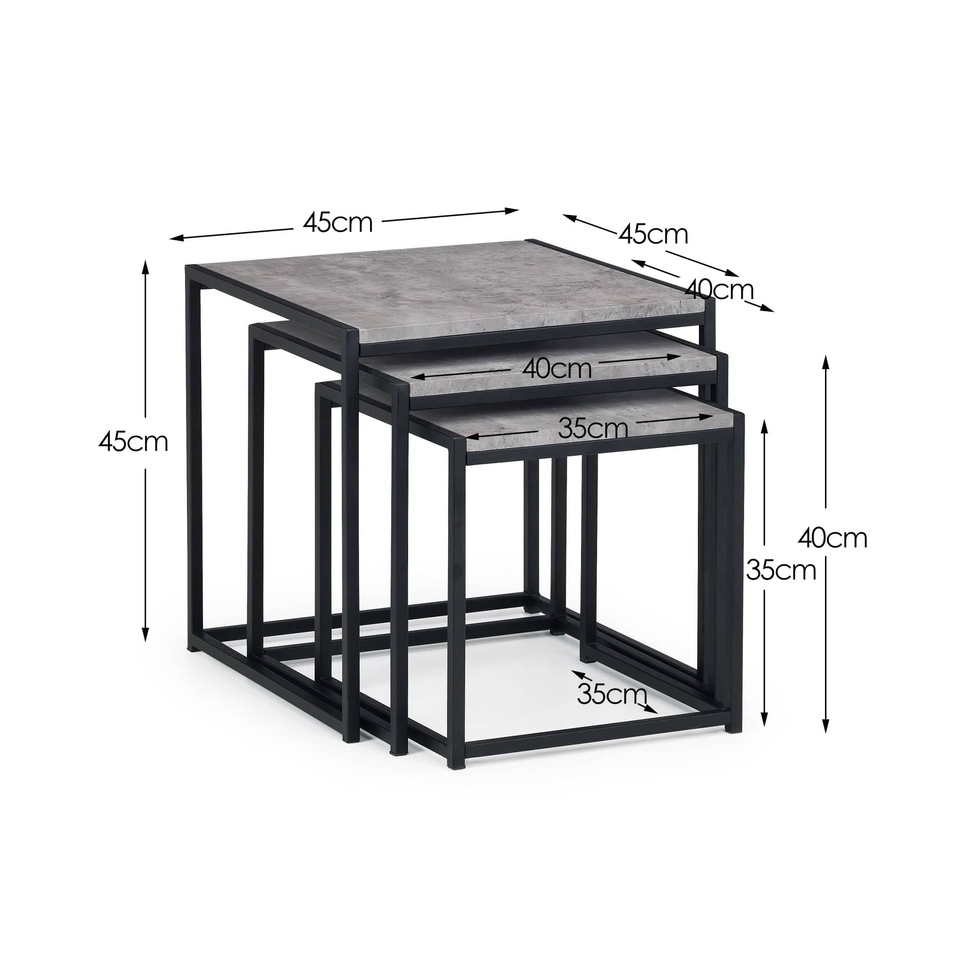 Staten Concrete Nest Of 3 Tables – Julian Bowen, view 3