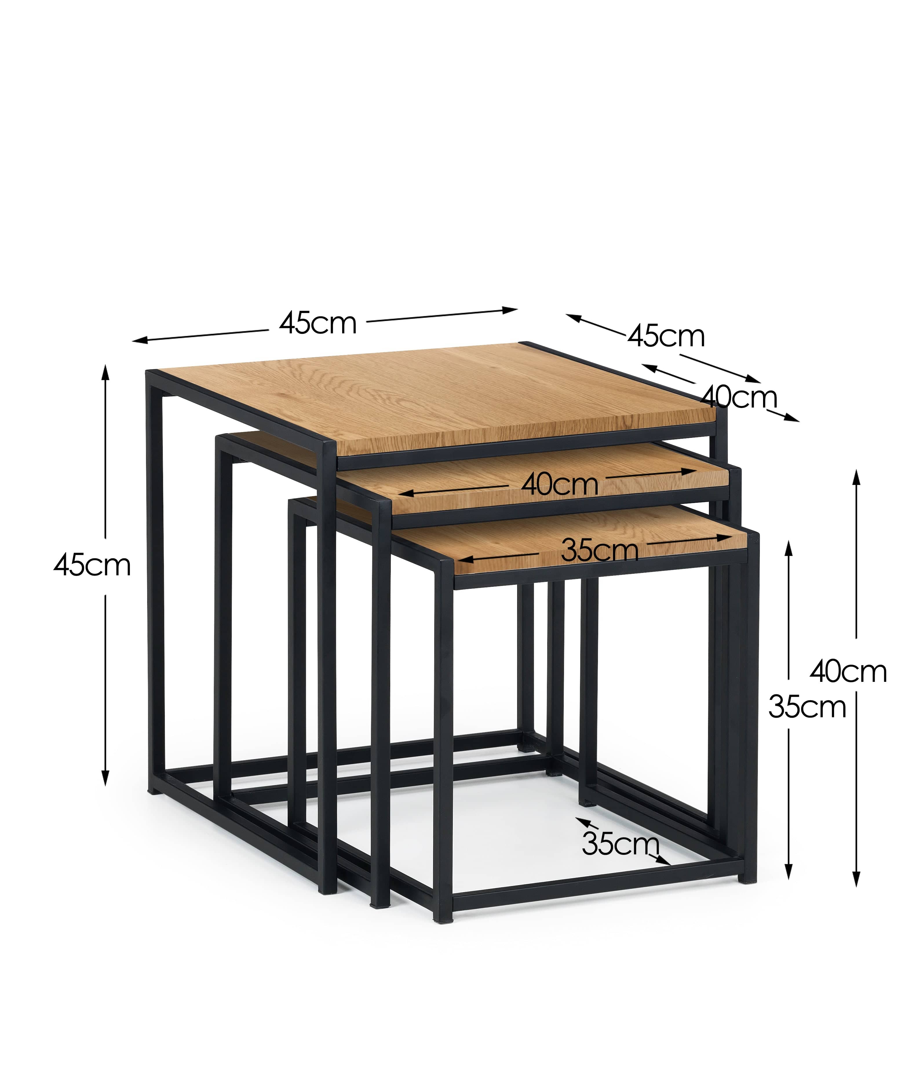 Tribeca Nest Of 3 Tables - Oak – Julian Bowen, view 3