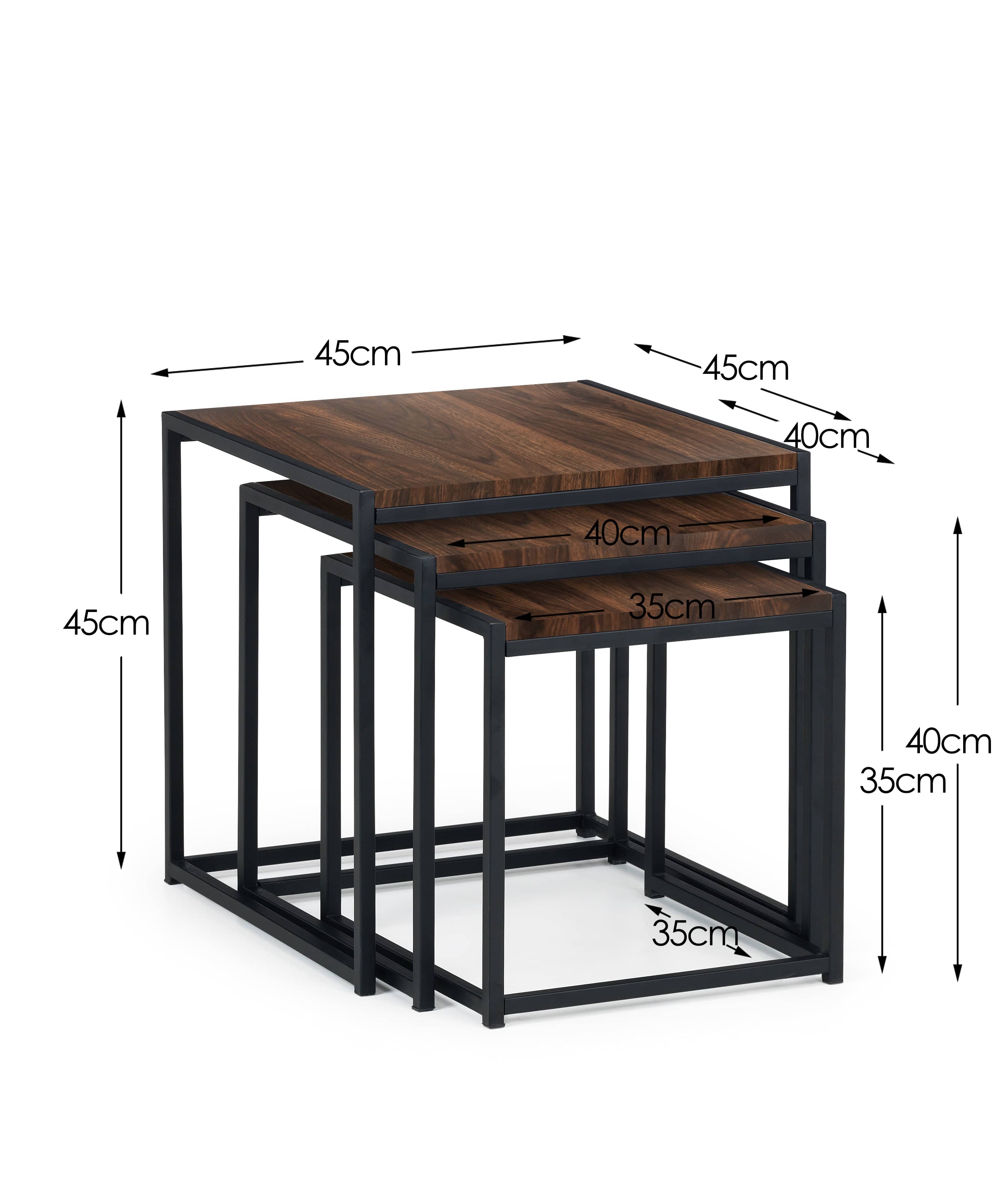 Tribeca Nest Of 3 Tables - Walnut – Julian Bowen, view 3