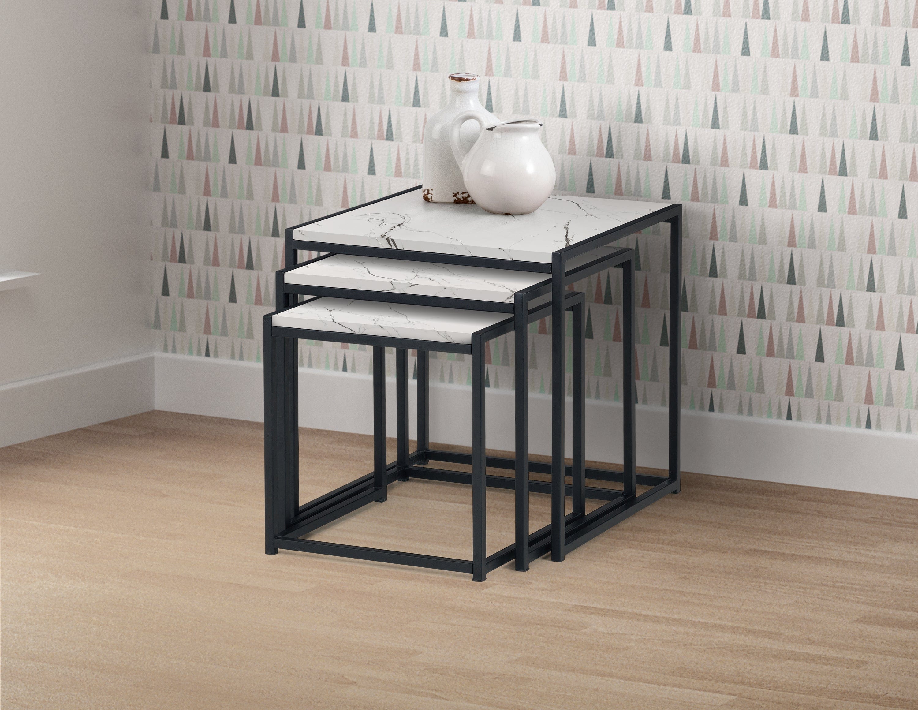 Tribeca Nest Of 3 Tables - White Marble – Julian Bowen, view 4