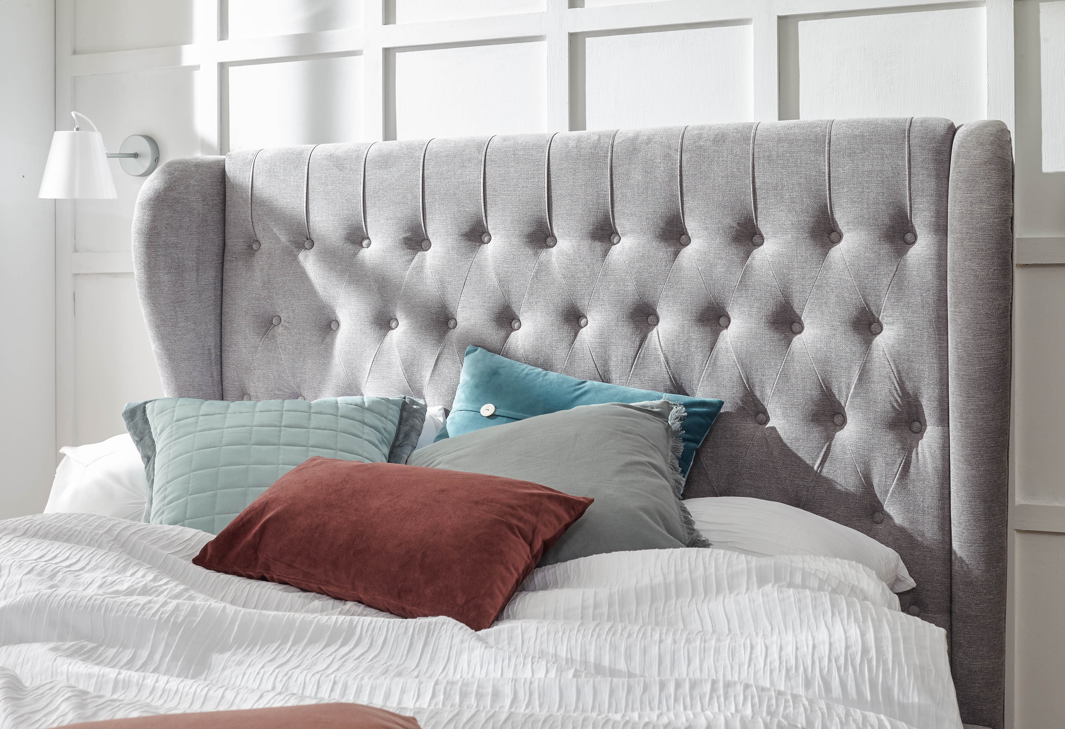 Dakota Ottoman Bed With Solid Base Platinum – GFW, view 7