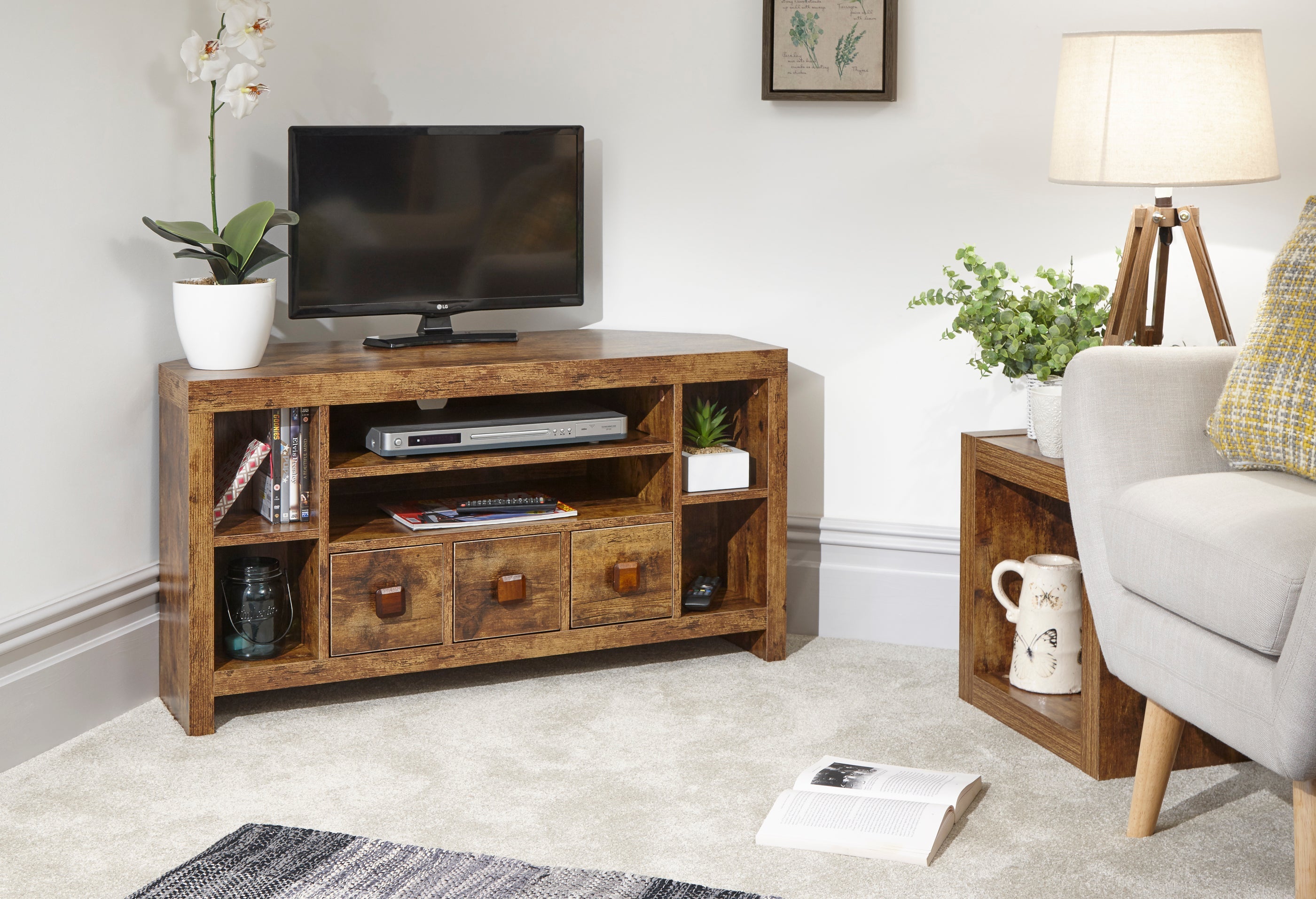 Jakarta Corner TV Unit Mango – GFW, view 2