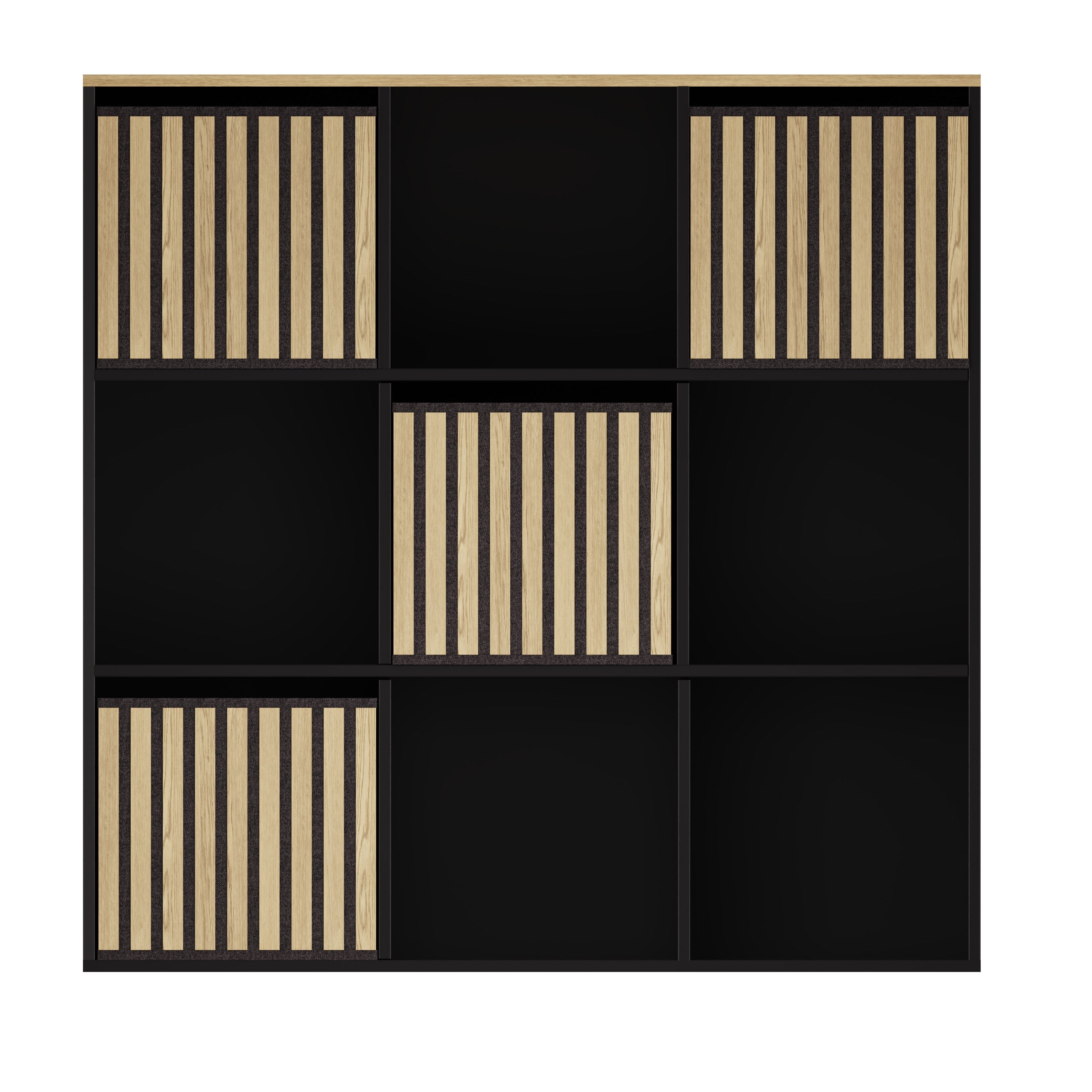 Kube 3X3 Storage Kube Black/Medium Oak – GFW, view 3