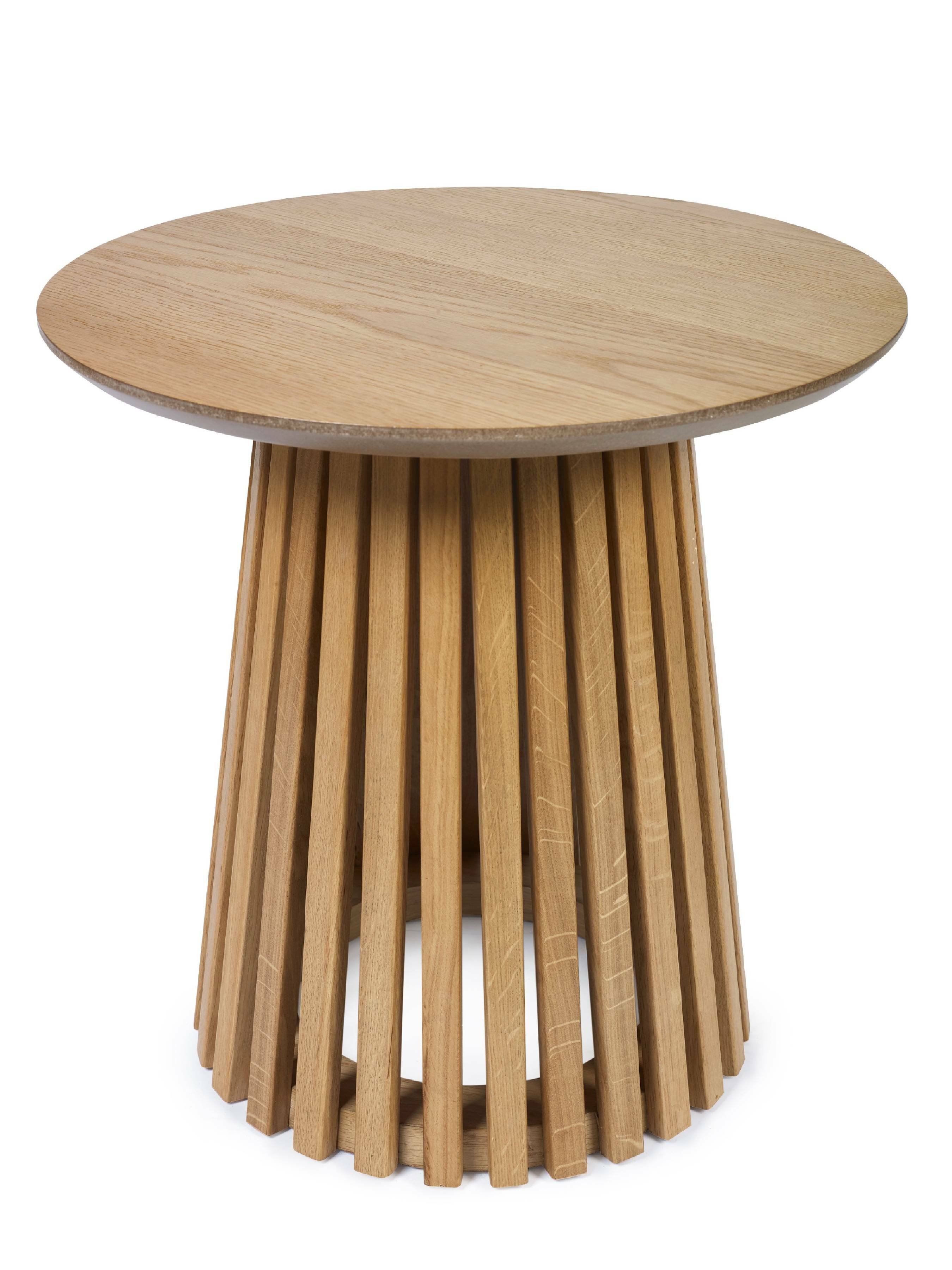 Ollie Natural Oak 45cm Round Lamp Table – Julian Bowen