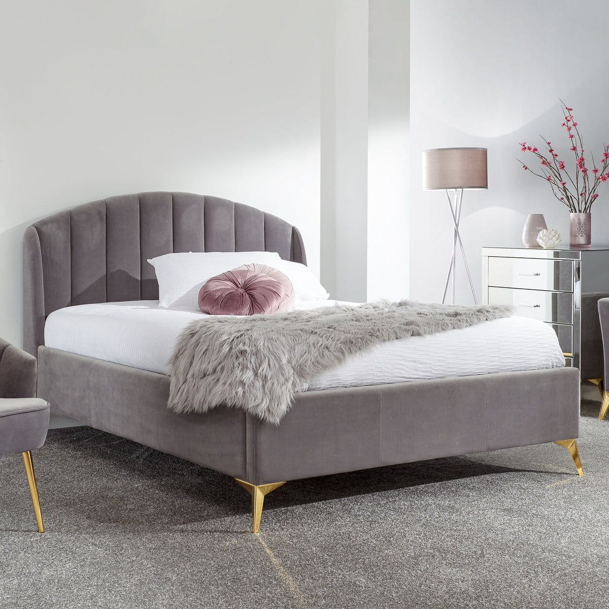 Pettine End Lift Ottoman Bed in grey, photo 2