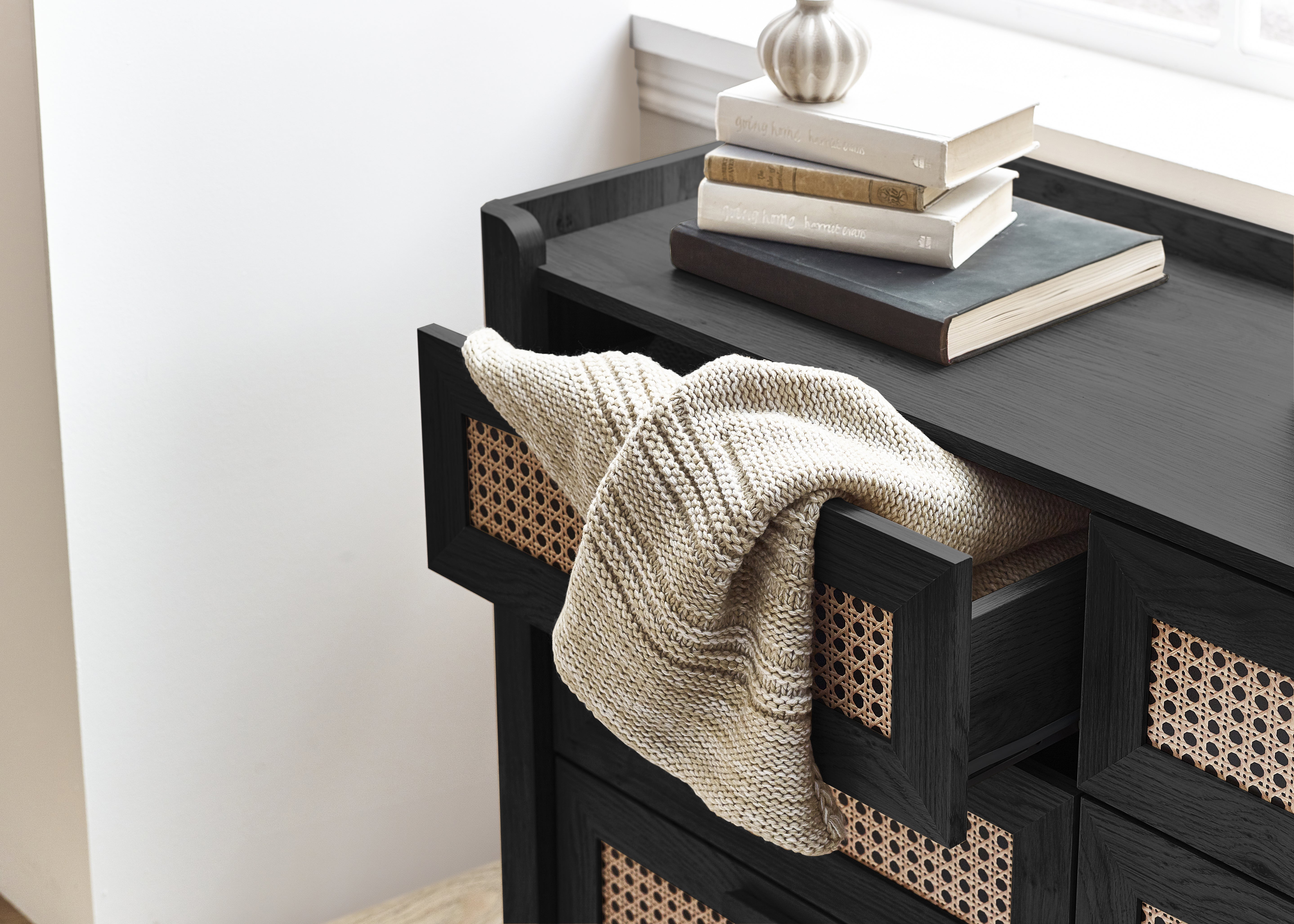 Sydney 6 Drawer Wide Chest - Black Ash – Julian Bowen, view 6