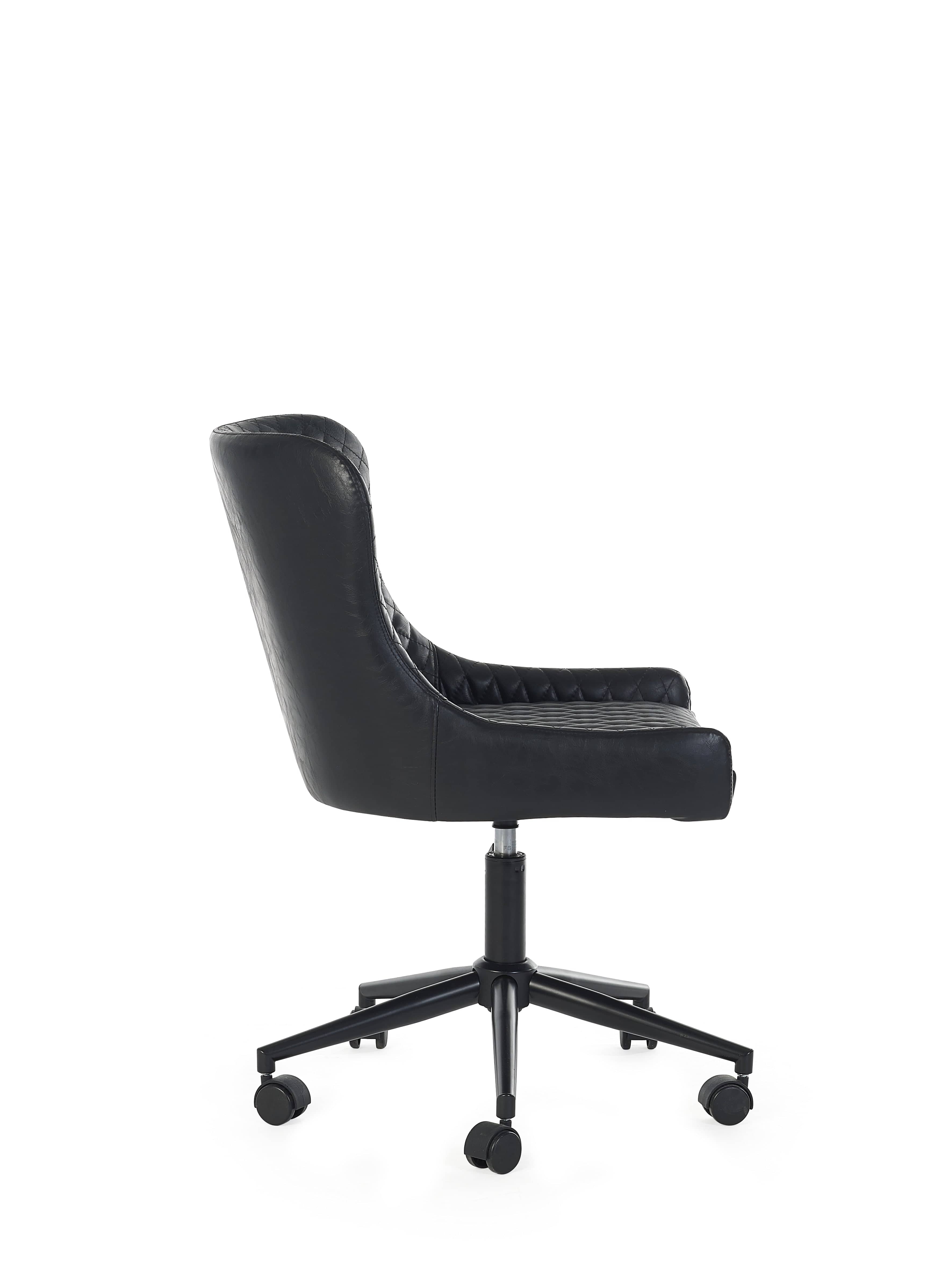 Luxe Office Chair In Black Faux Leather – Julian Bowen, view 3