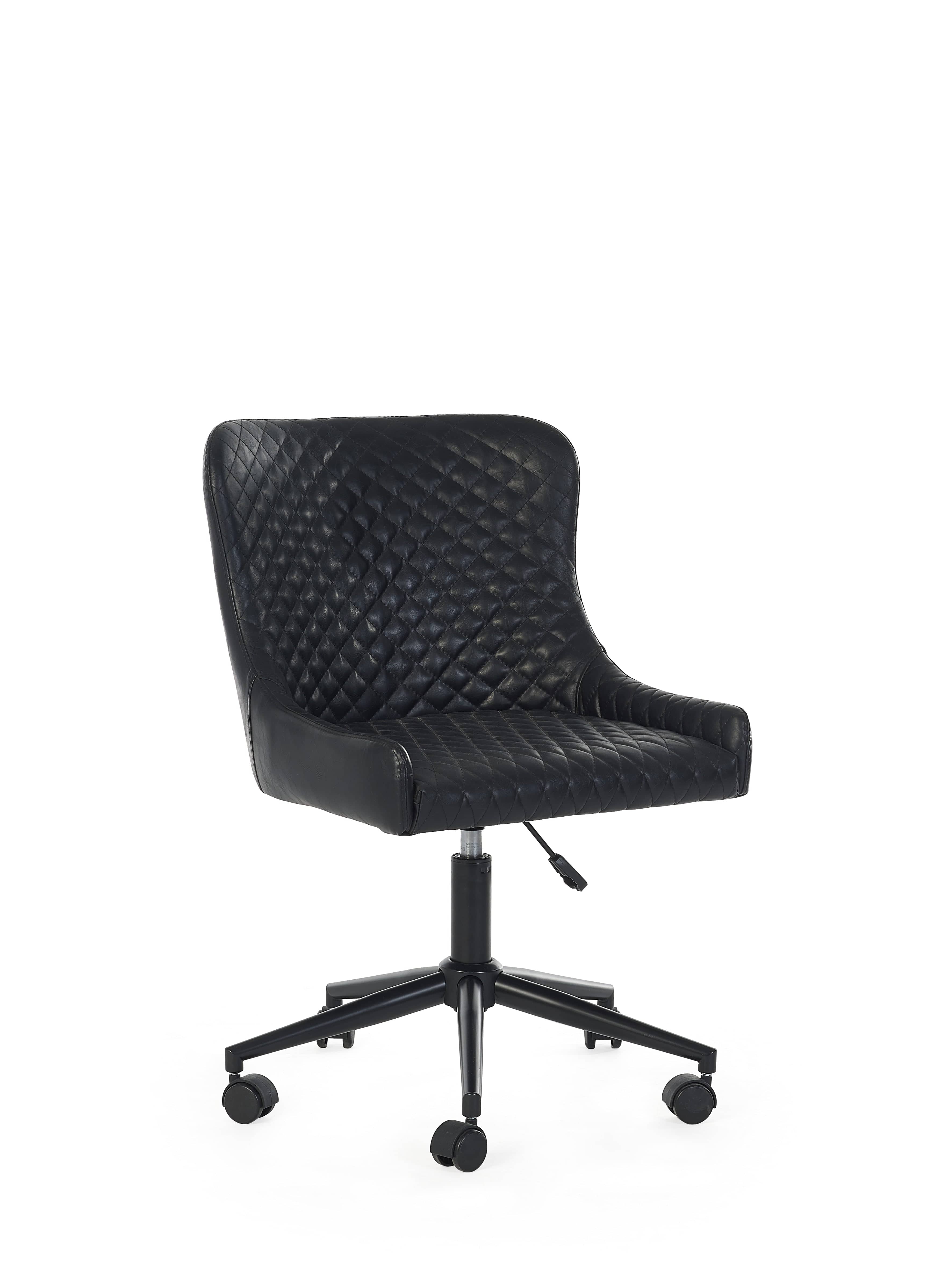 Luxe Office Chair In Black Faux Leather – Julian Bowen