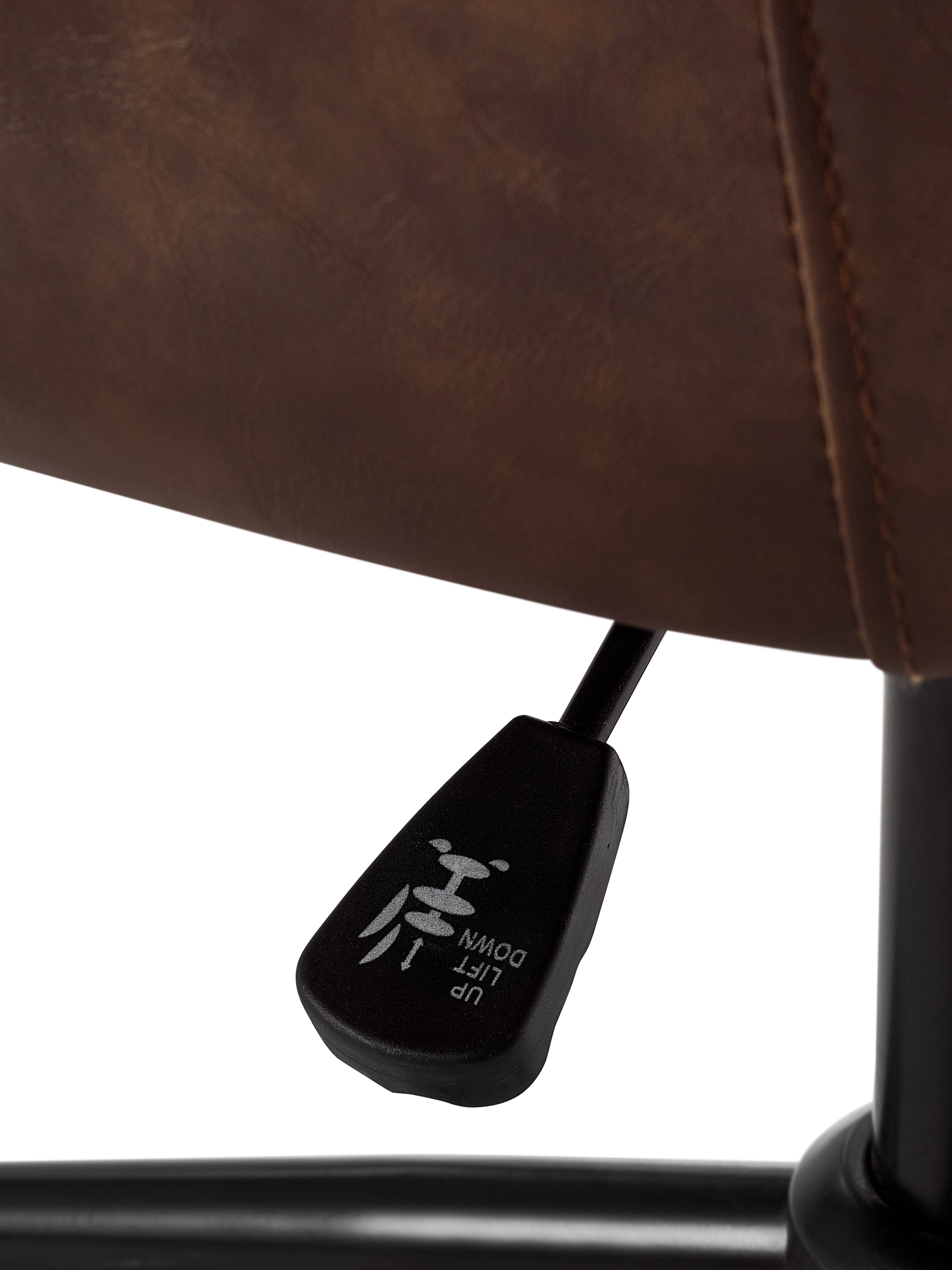 Luxe Office Chair In Brown Faux Leather – Julian Bowen, view 6