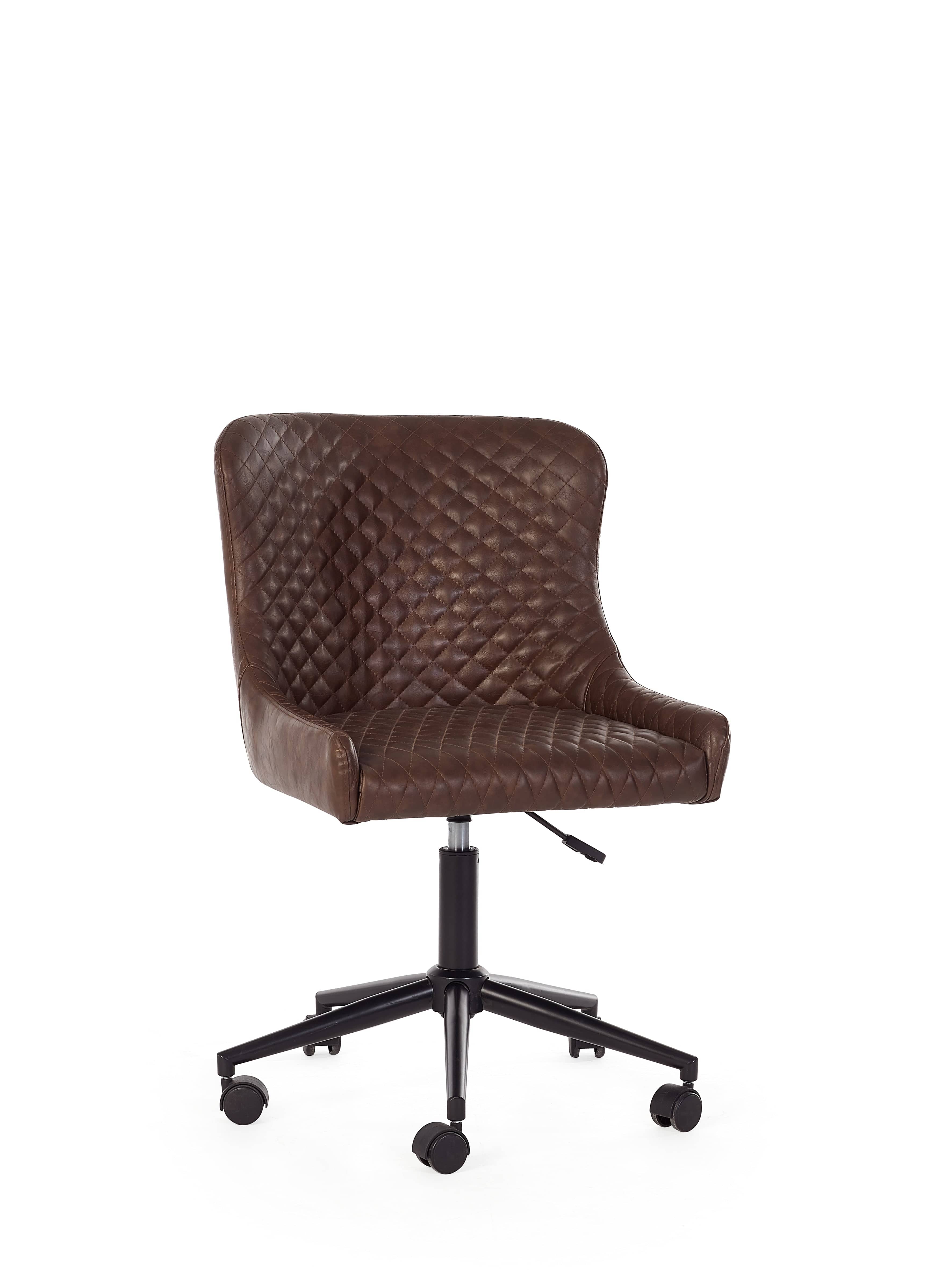 Luxe Office Chair In Brown Faux Leather – Julian Bowen