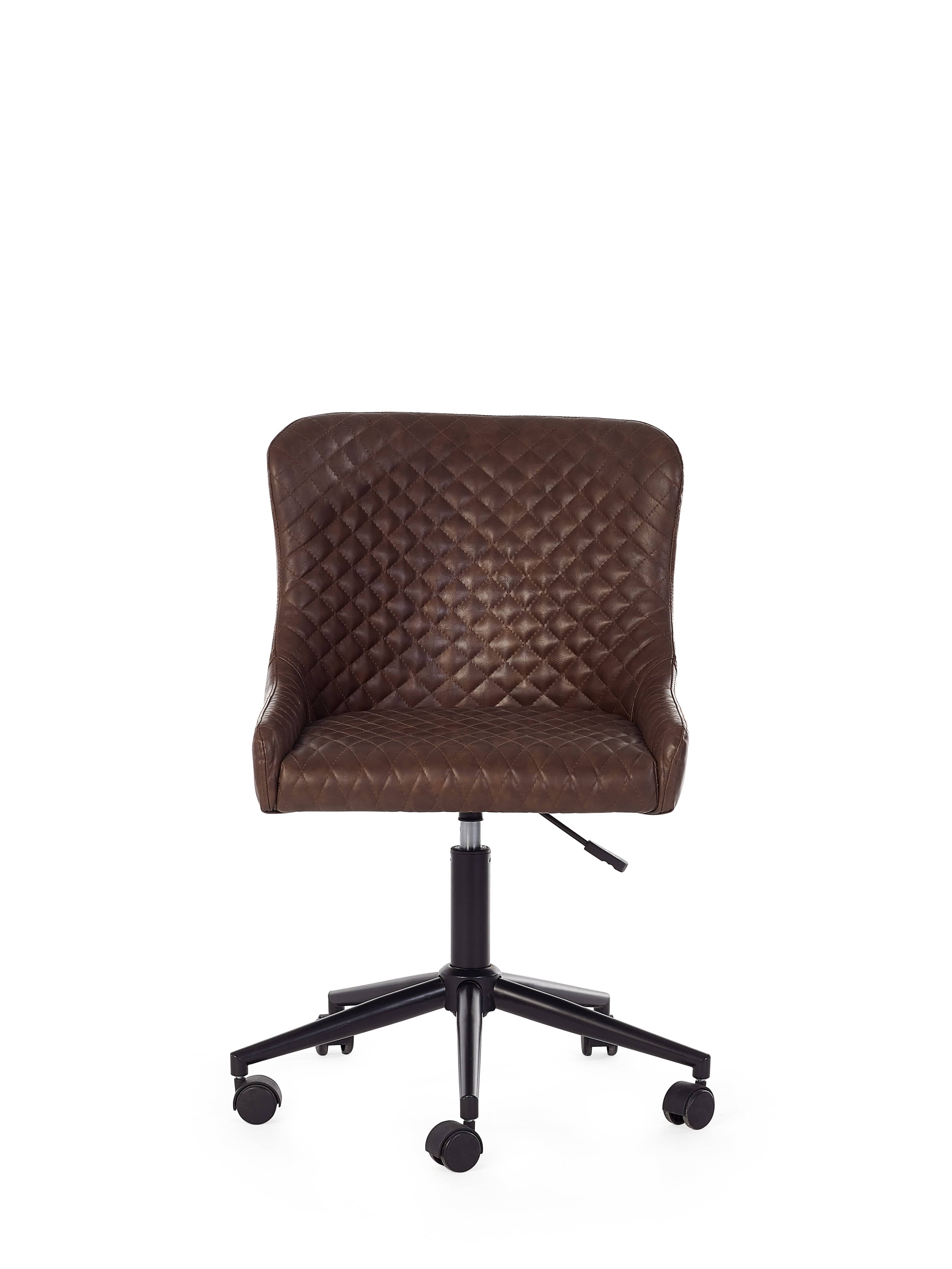 Luxe Office Chair In Brown Faux Leather – Julian Bowen, view 2
