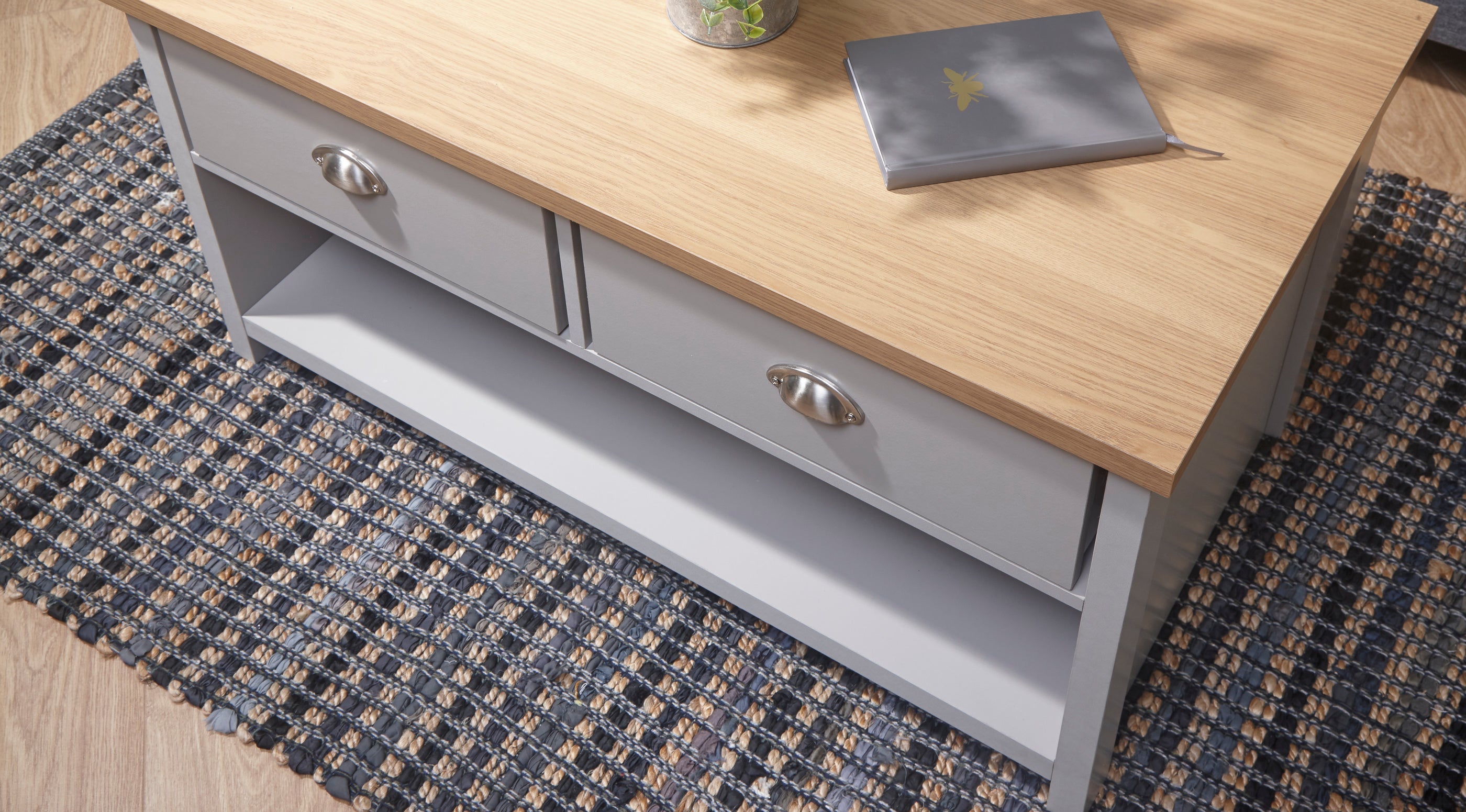 Lancaster 2 Drawer Coffee Table Grey – GFW, view 13