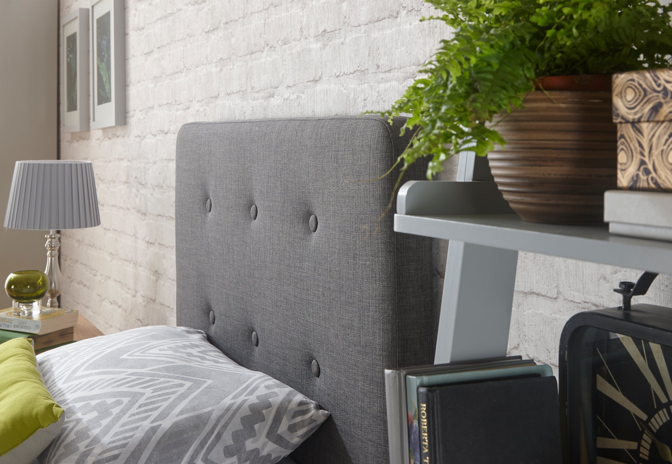Ashbourne Fabric Upholstered Bed Grey – GFW, view 19