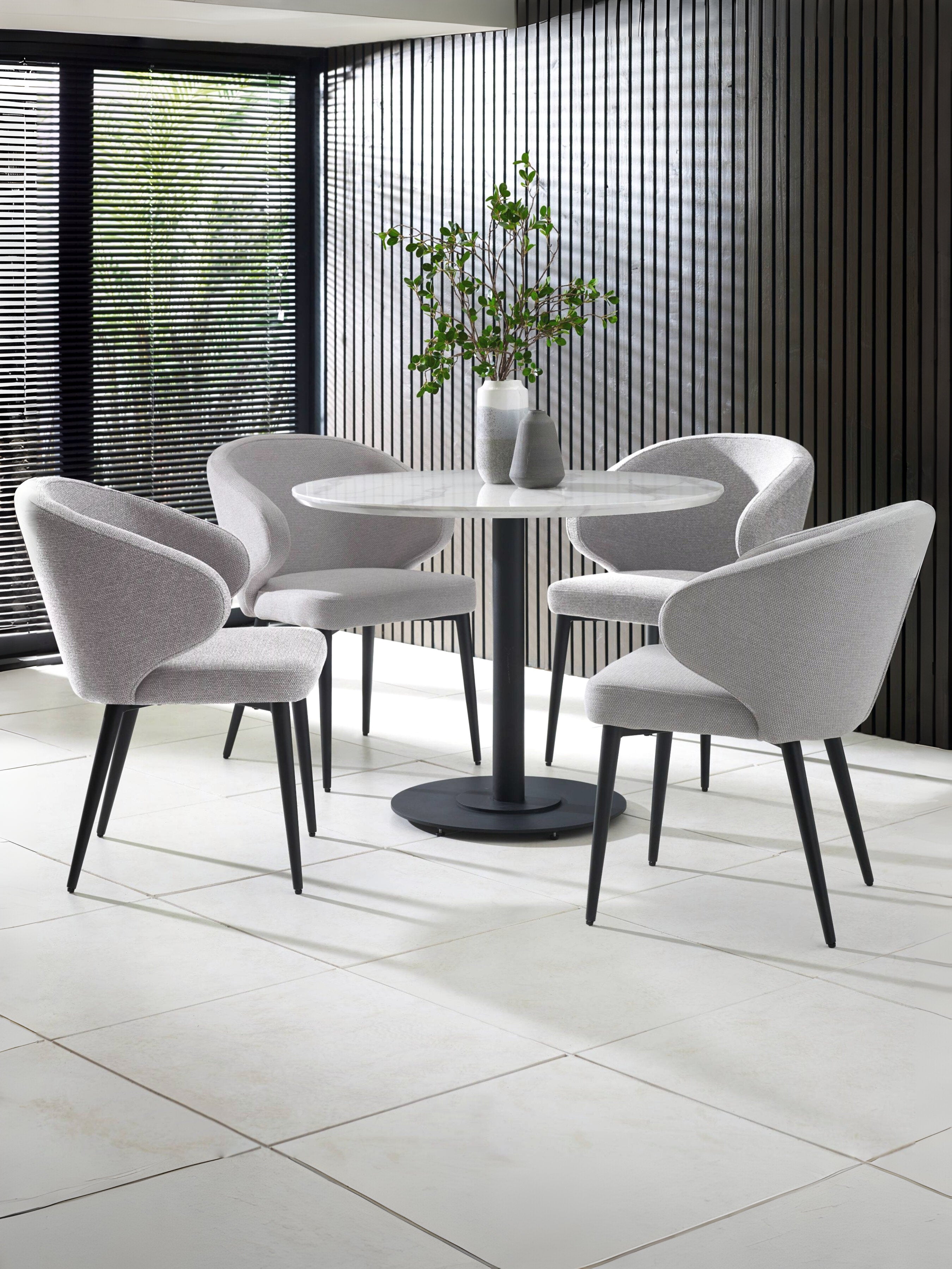 Luca 100cm Round Dining Table White – Julian Bowen, view 2