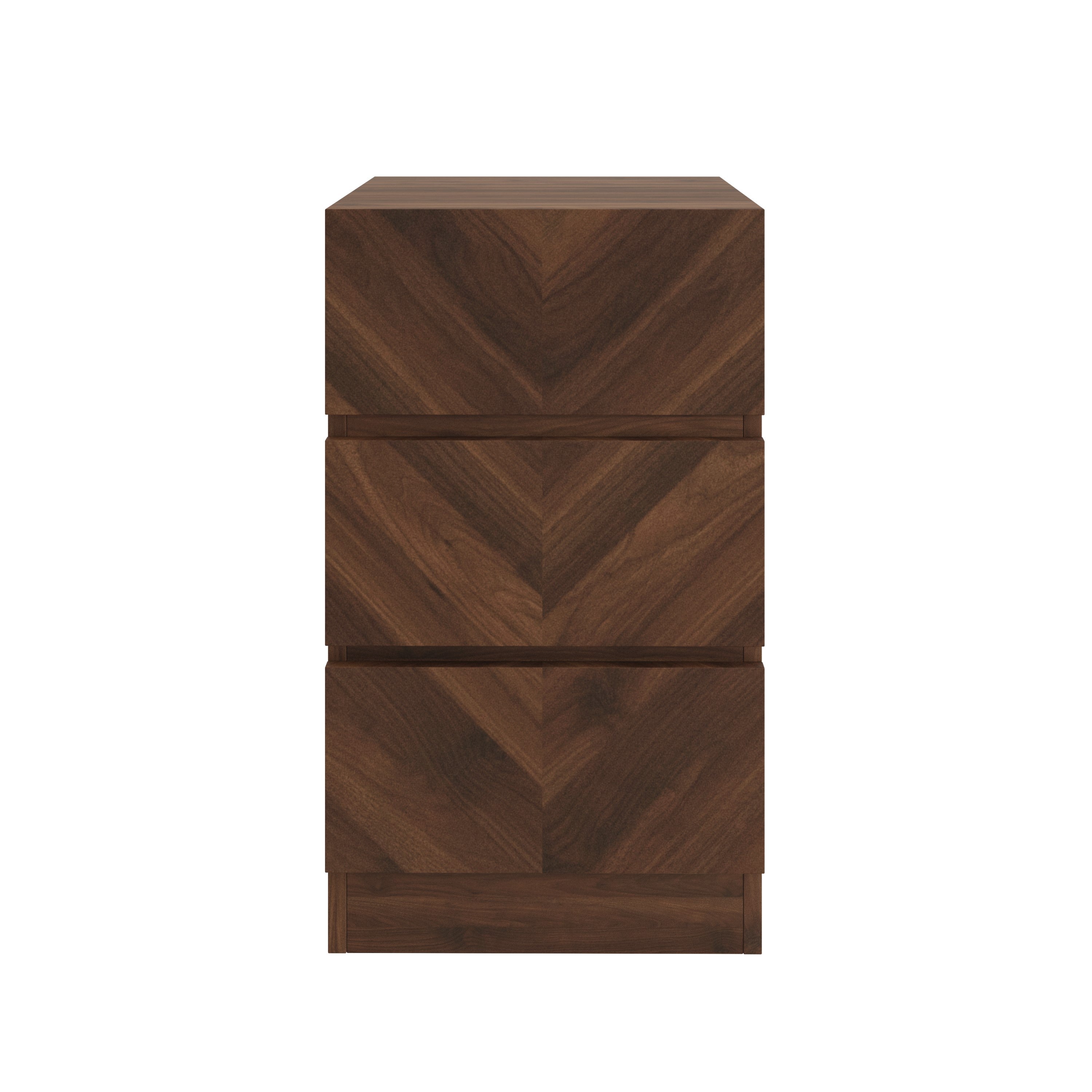 Catania 3 Drawer Bedside Table Royal Walnut - Twin Pack – GFW, view 3