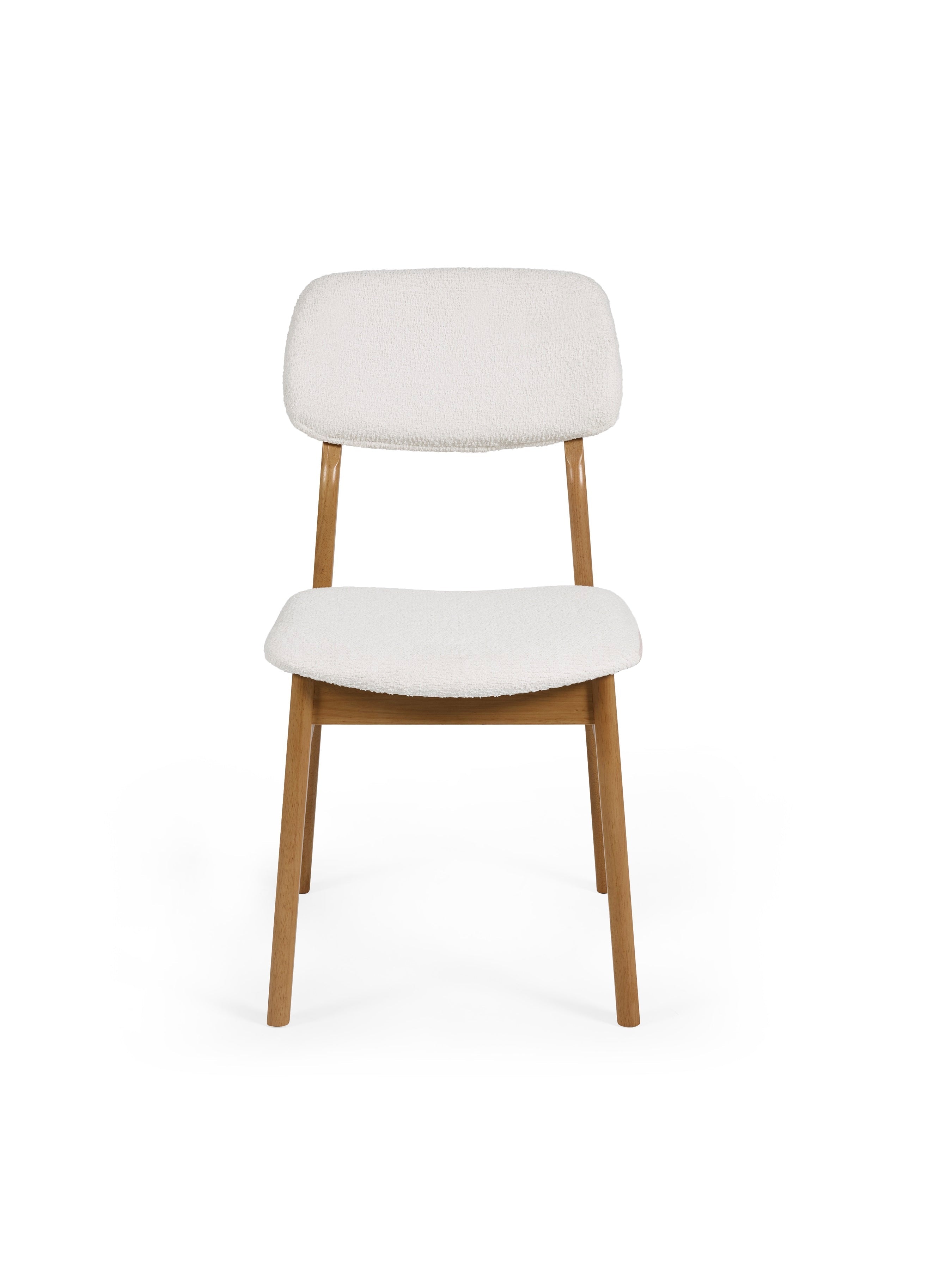 Theia White Boucle Upholstered Dining Chairs (Set of 2) – Julian Bowen, view 4