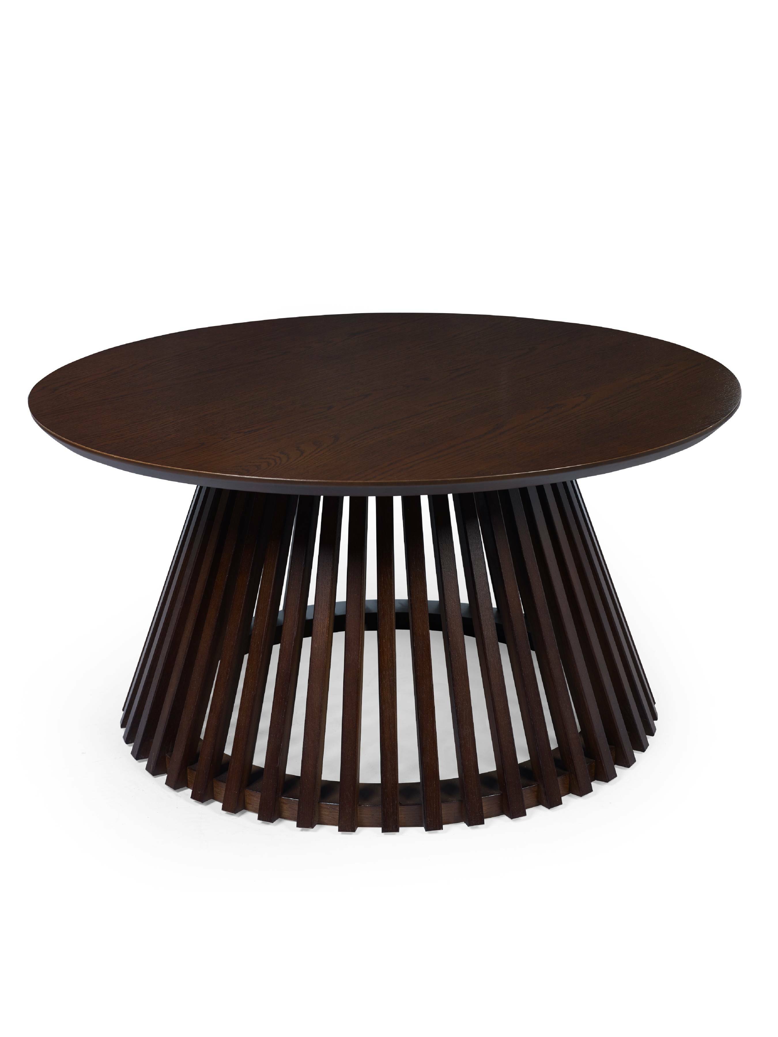 Ollie Dark Oak 80cm Round Coffee Table – Julian Bowen
