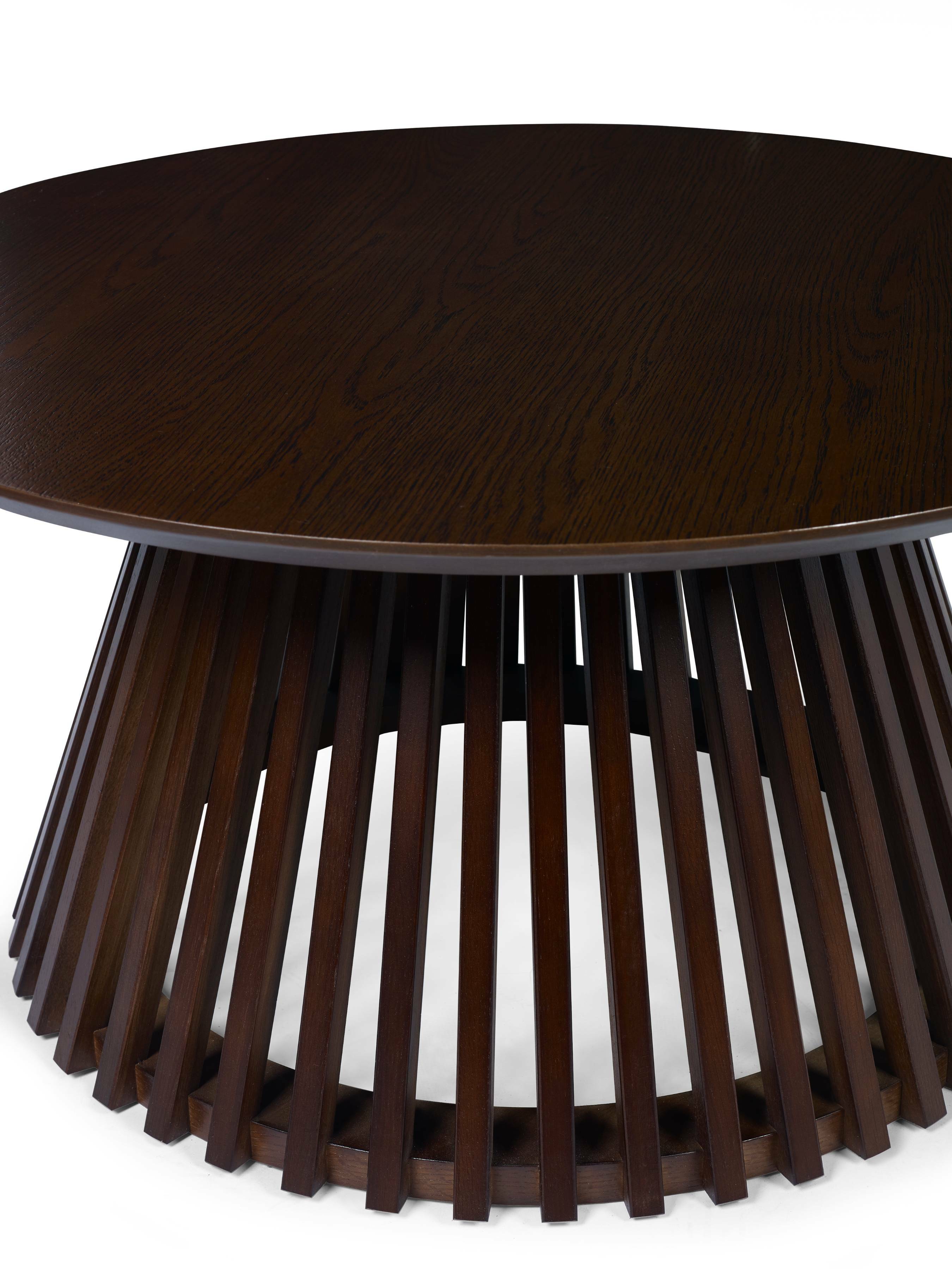 Ollie Dark Oak 80cm Round Coffee Table – Julian Bowen, view 7