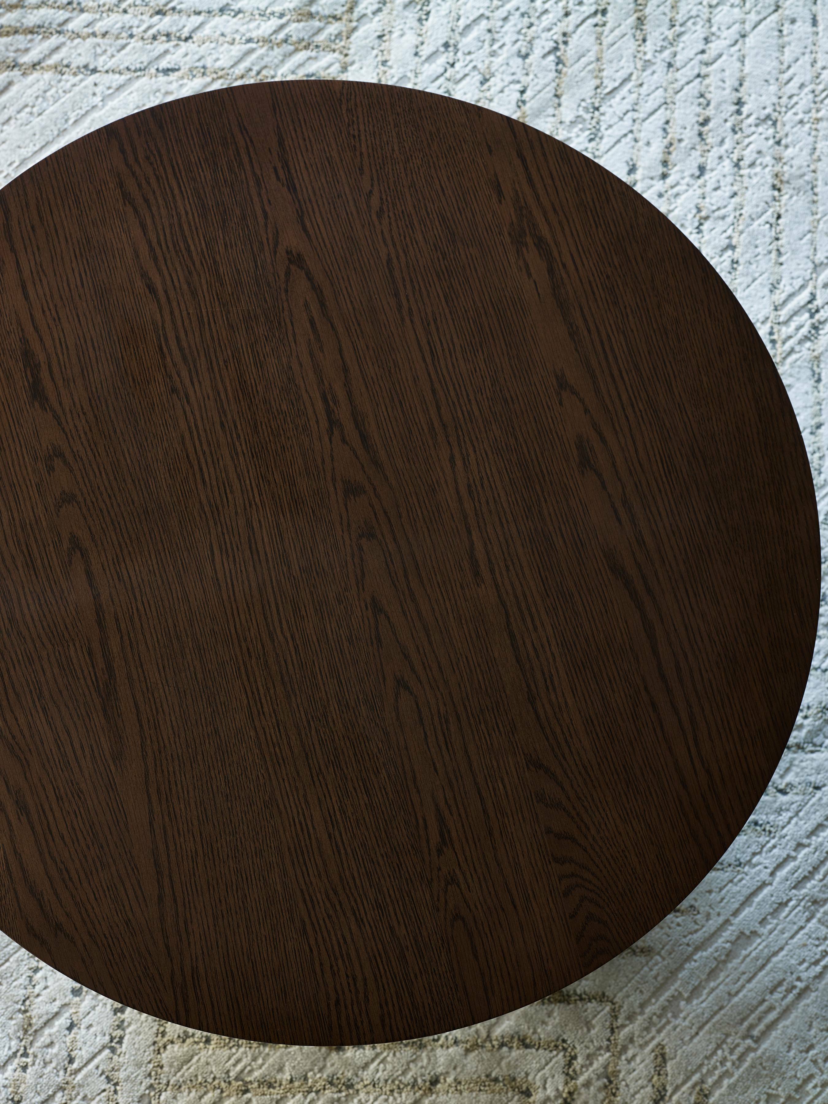 Ollie Dark Oak 80cm Round Coffee Table – Julian Bowen, view 6