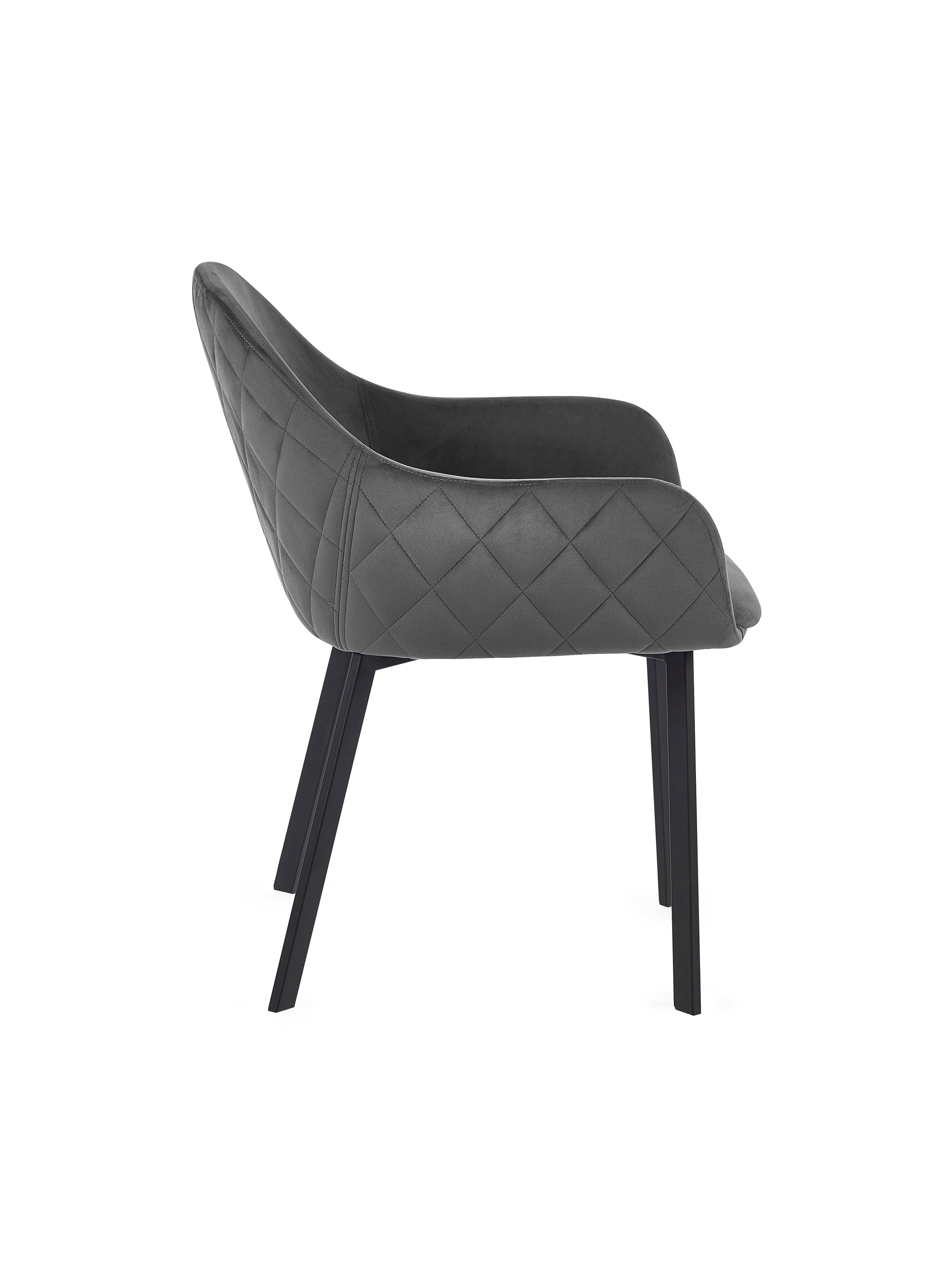 Lima Grey Velvet Dining Chairs (Set of 2) – Julian Bowen, view 5