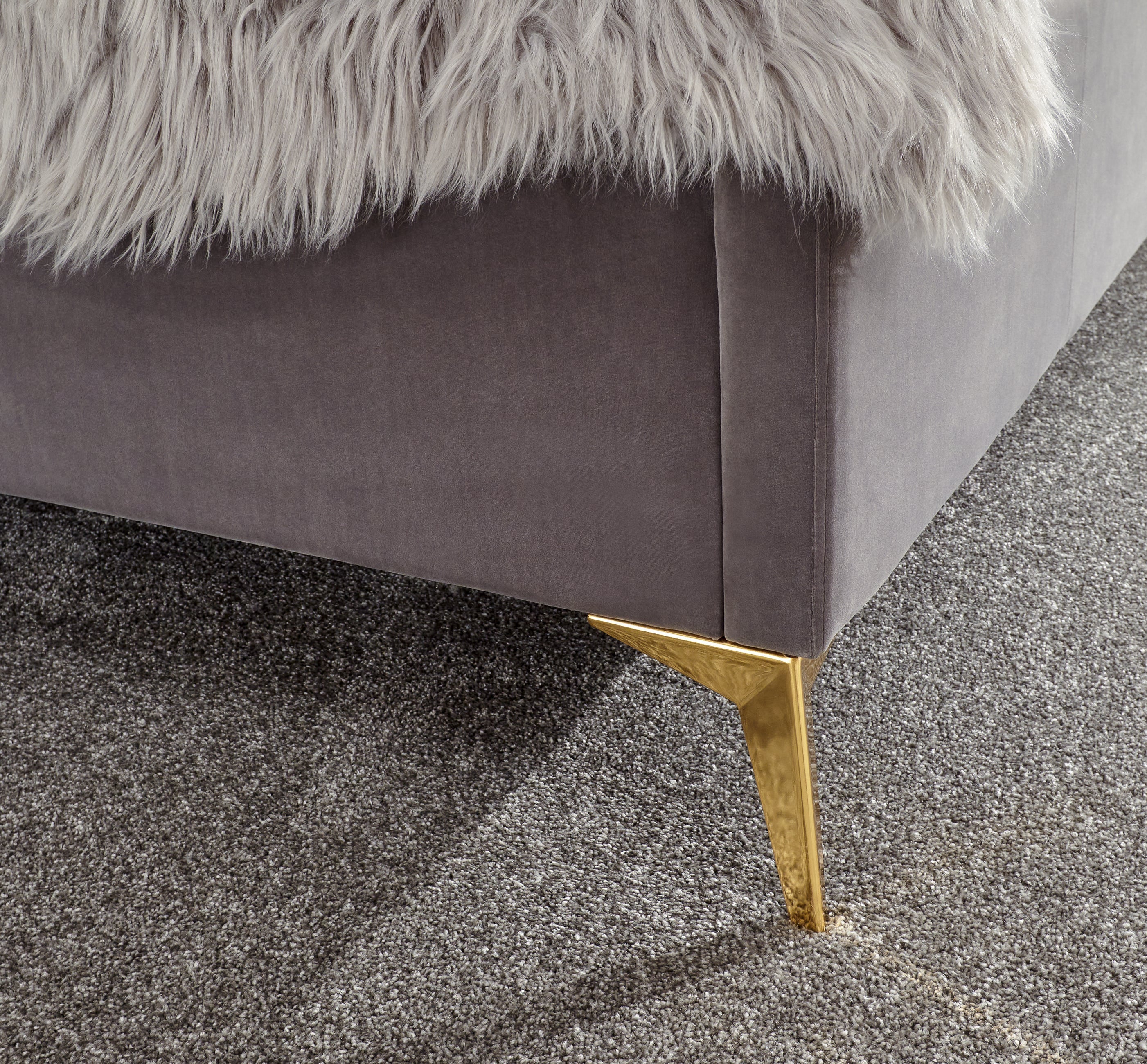 Pettine End Lift Ottoman Bed - Grey & Gold – GFW, view 9