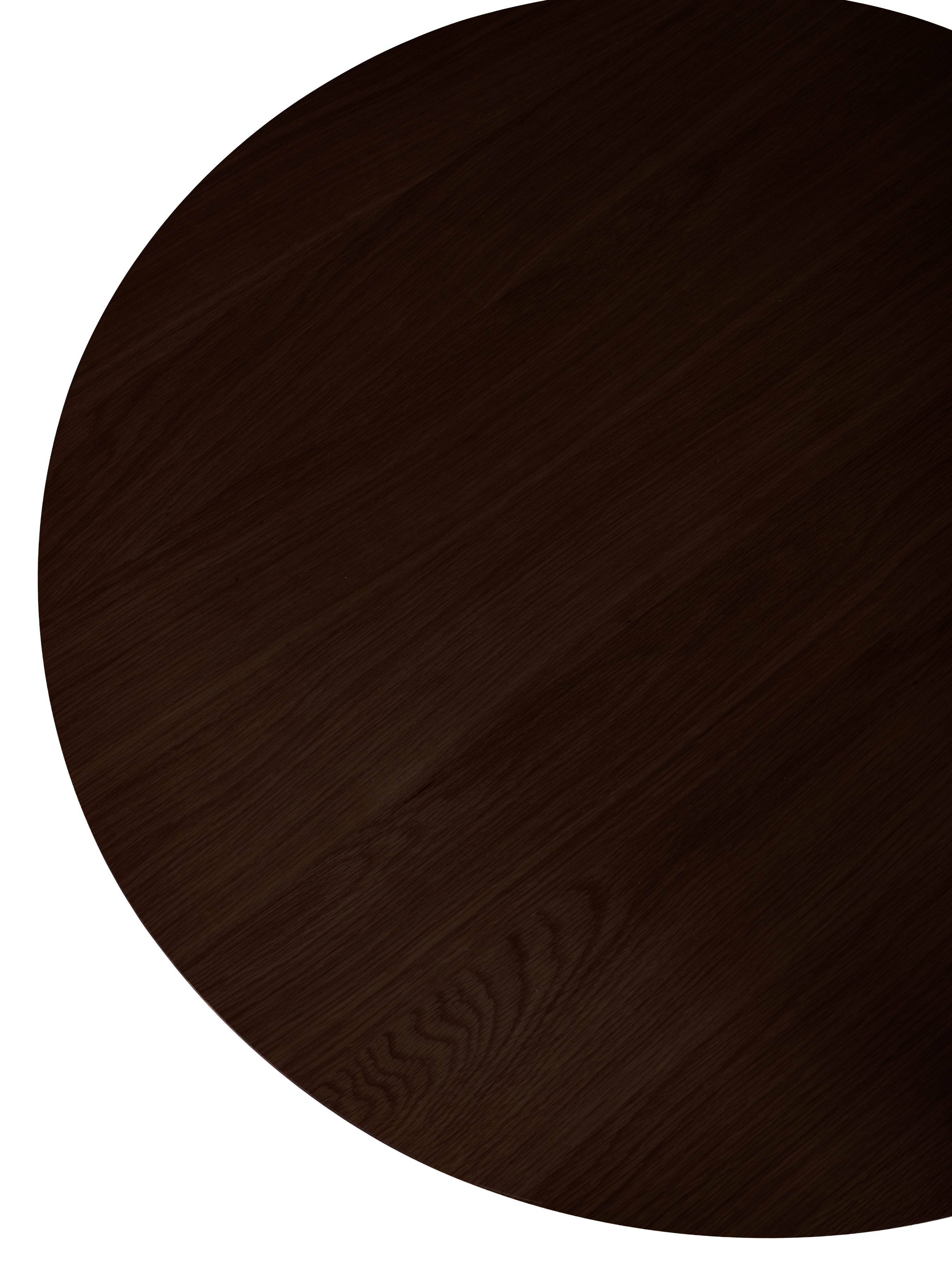 Ollie Dark Oak 45cm Round Lamp Table – Julian Bowen, view 4